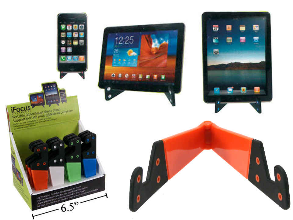 iFOCUS 86618 Adjustable Portable Tablet Stand & Smartphone Holder - Perfect for Watching Videos, Video Calls, and Hands-Free Reading at Home, Office, or Travel