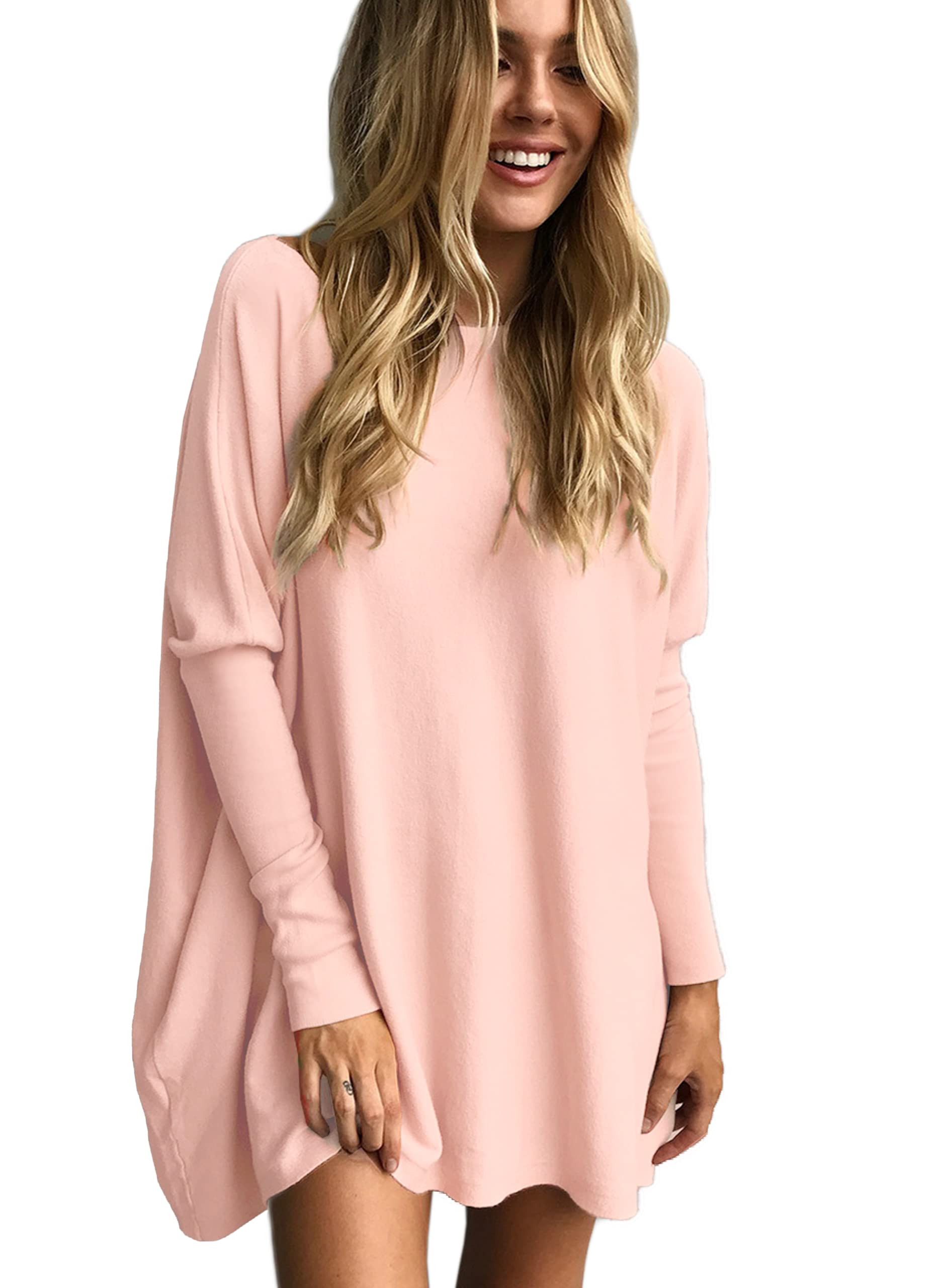 LIYOHON Women's Oversized T-Shirts - Long Sleeve Tunic Tops for Fall, Casual & Dressy Sweater Blouses to Wear with Leggings | Perfect for Layering, Office Wear & Weekend Outfits