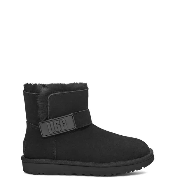 Ugg Mini Bailey Graphic Logo Strap Boots - Women's Waterproof Winter Snow Boots with Fleece Lining for Cold Weather & Outdoor Activities