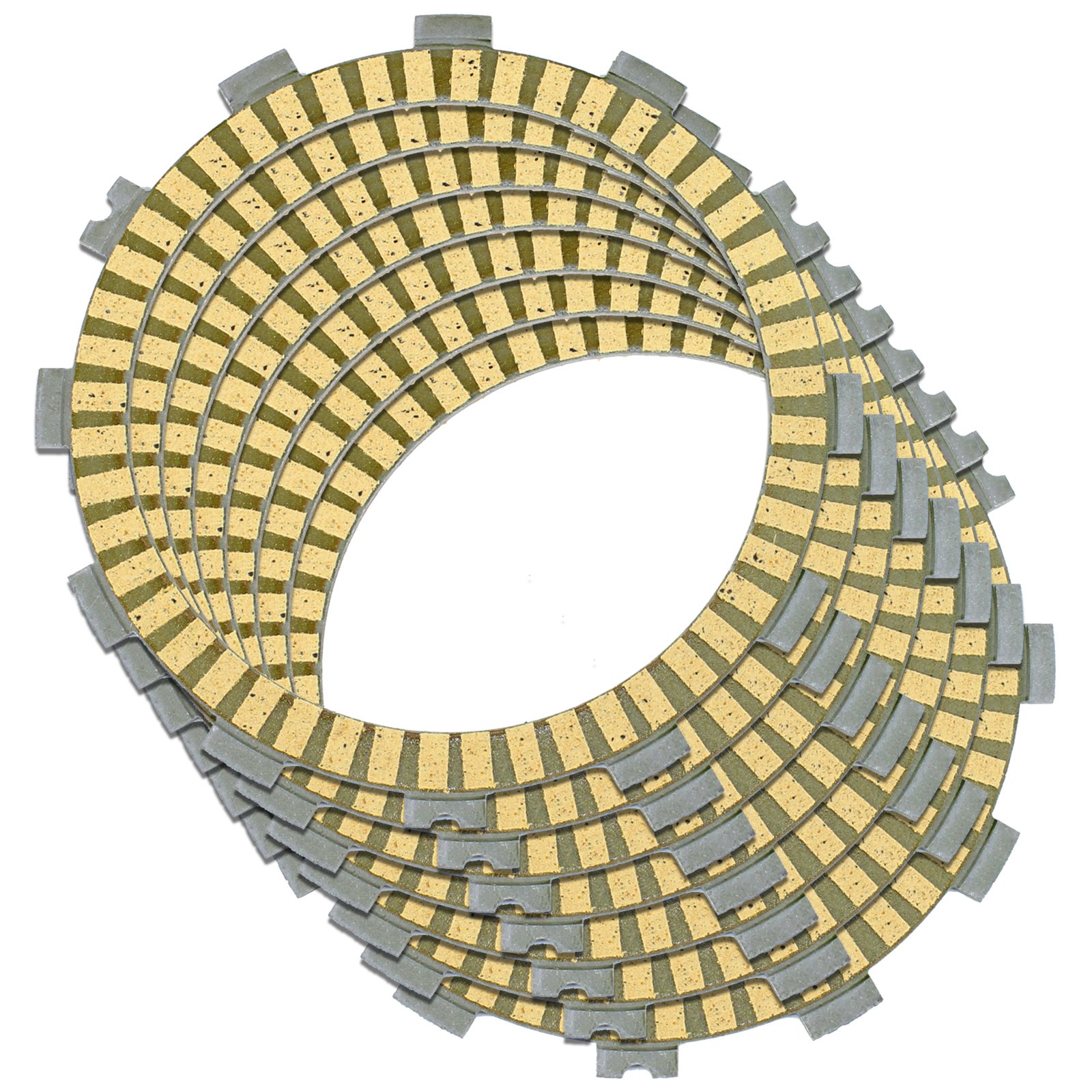 Caltric Clutch Friction Plates for Kawasaki KX125 (1994-1996) - 7-Piece Kit | Dirt Bike Replacement Parts for Off-Road Racing & Trail Riding