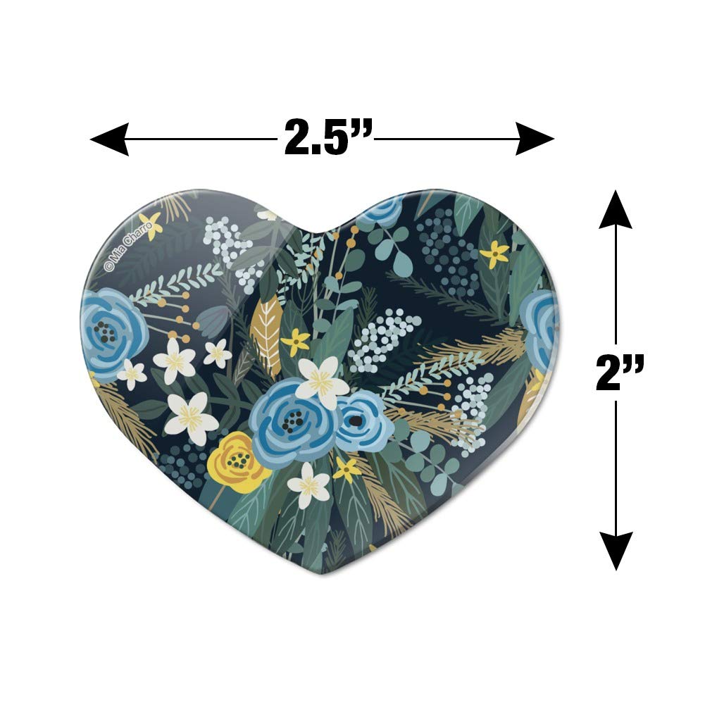 May Floral Pattern Heart Acrylic Fridge Magnet - Cute Decorative Refrigerator Magnets for Home, Office & Dorm Room Organization