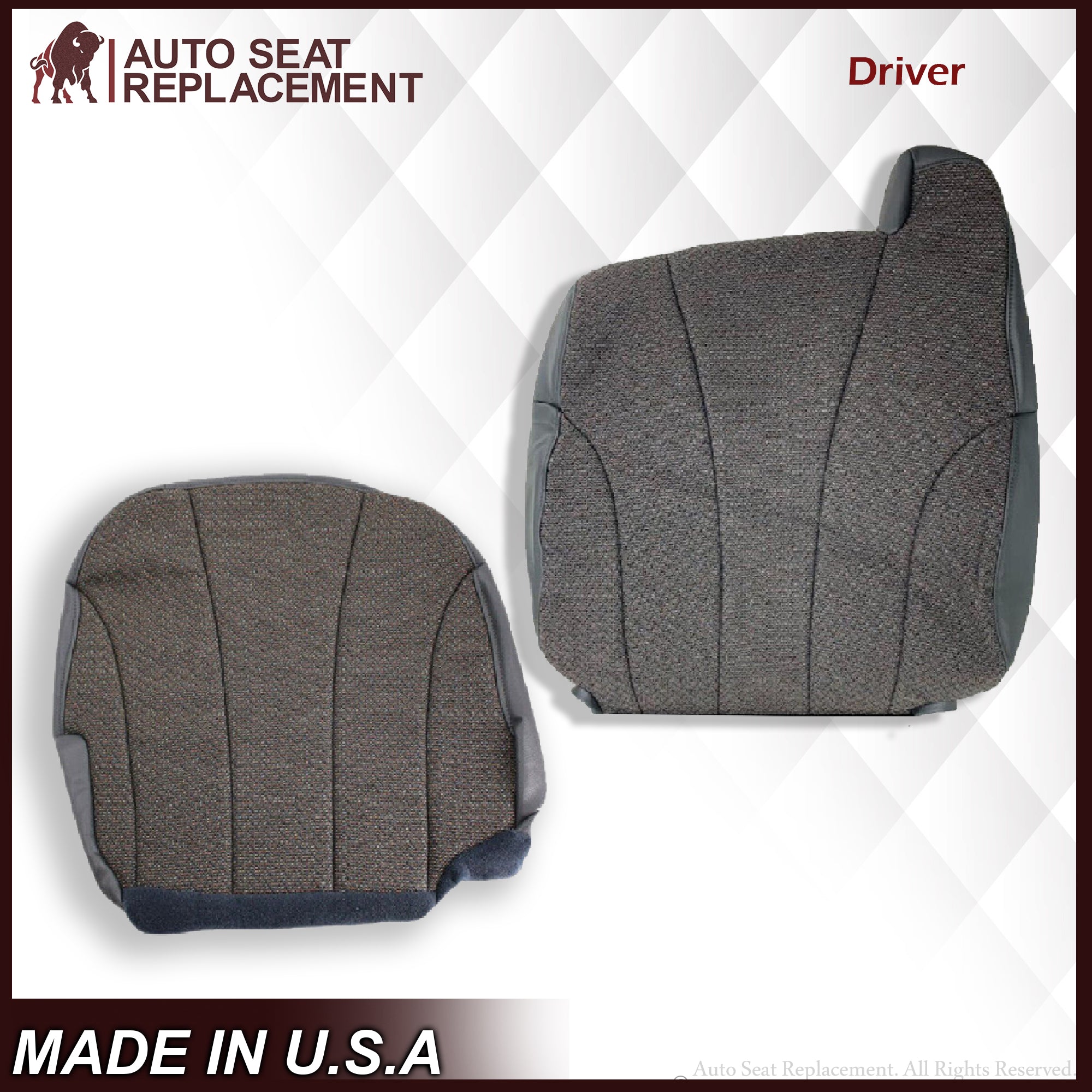1999-2002 Chevy Silverado Work Truck Seat Covers - Dark Gray Cloth Interior Upgrade for Heavy-Duty Protection | Perfect for Construction, Farming & Off-Road Use