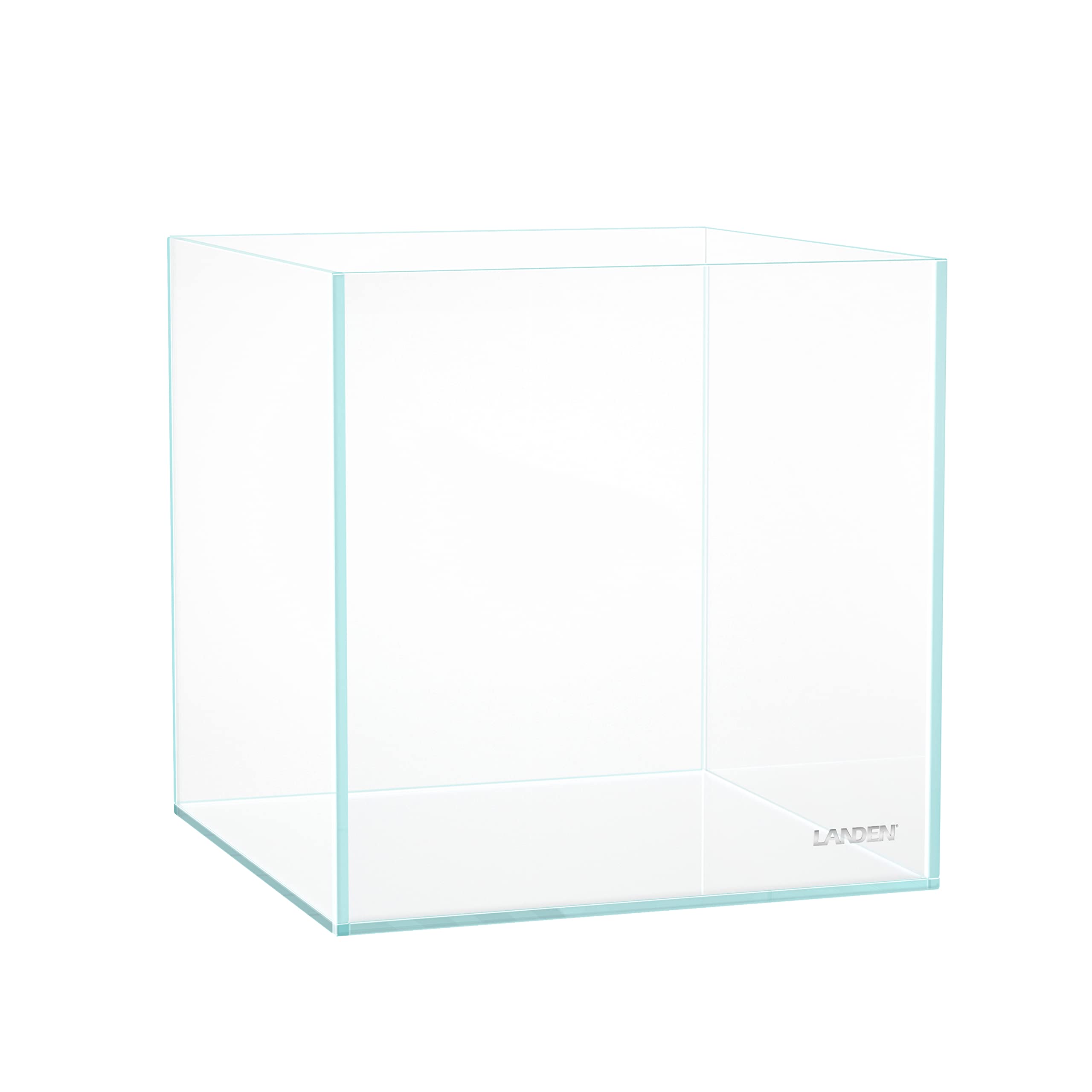 Premium 20 Gallon Cube Rimless Low Iron Glass Aquarium Tank - 7.8×7.8×7.8 Inch (20x20x20cm) Clear Betta Fish Tank with Nano Foam Mat - Perfect for Home Office Desktop, Small Fish Breeding & Aquatic Plant Display