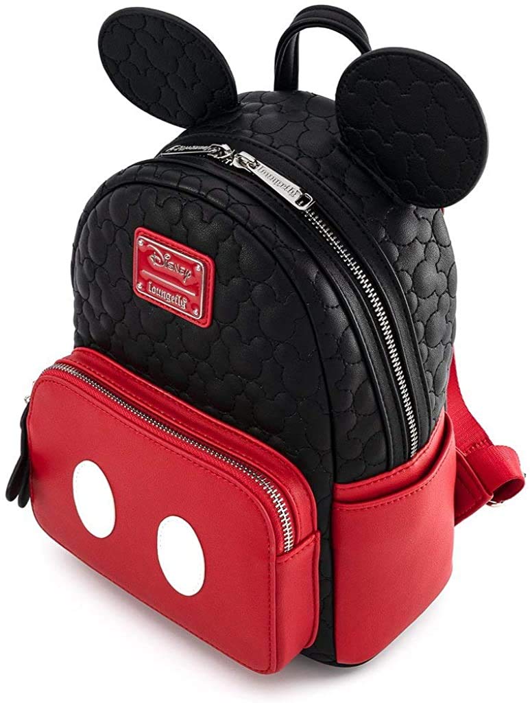 Disney Mickey Mouse Quilted Mini Backpack for Women - Loungefly Official Cosplay Purse for Disney Fans, Theme Park Outfits & Collector's Items