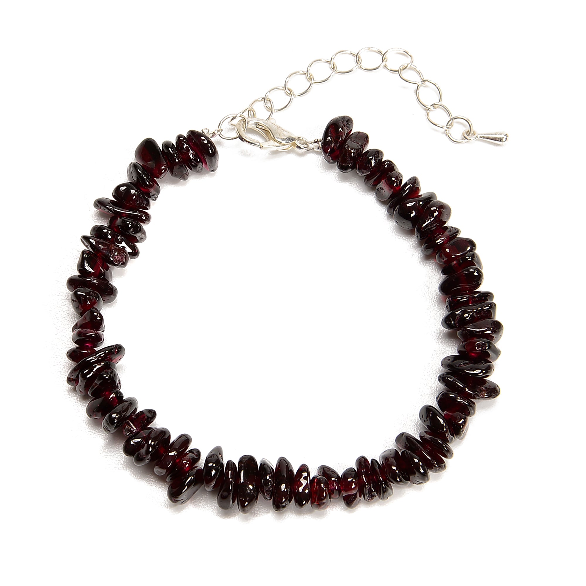 01 Mixed Gemstone Chips Bracelet with Silver Plated Clasp - 5mm & 8mm Beads - Adjustable 7