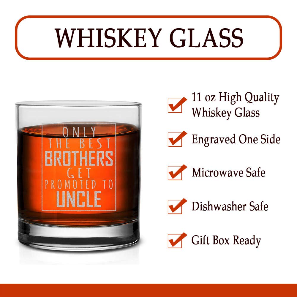 Funny Whiskey Glass Gift for Dad - Uncle & Grandpa Pregnancy Announcement - Father's Day & Birthday Present - Clear Glass for Celebrations