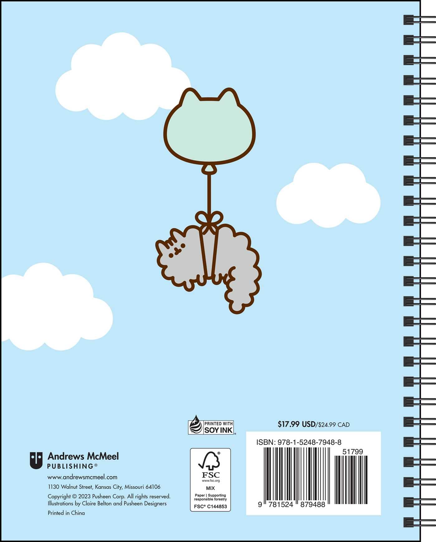 Pusheen 16-Month 2023-2024 Weekly & Monthly Planner Calendar - Cute Cat Organizer for School, Office & Home Use