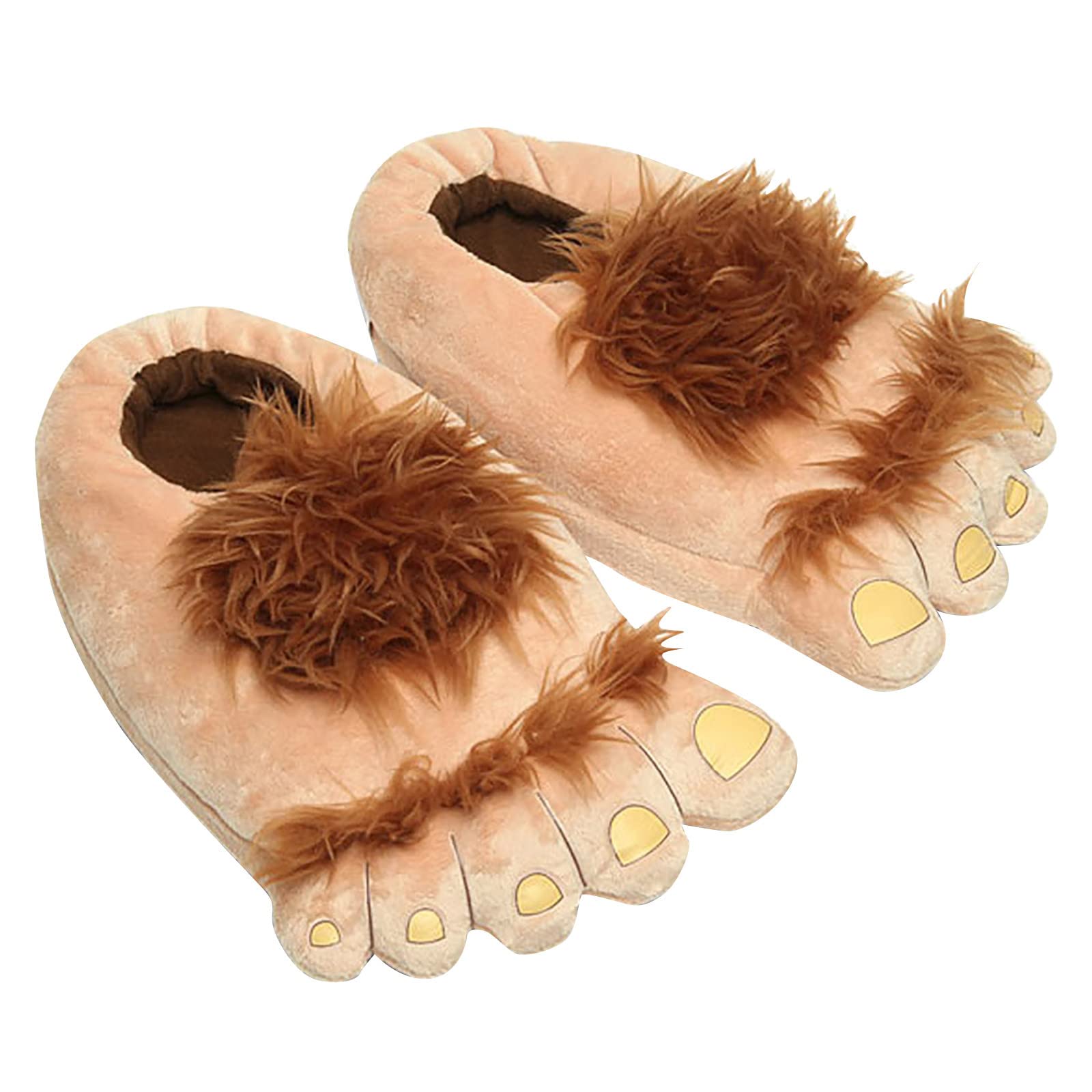 FlekmanArt Women's & Men's Furry Monster Adventure Slippers - Warm Winter Hobbit Costume House Shoes for Big Feet, Cozy Novelty Slides - Perfect for Cosplay, Themed Parties & Indoor Comfort