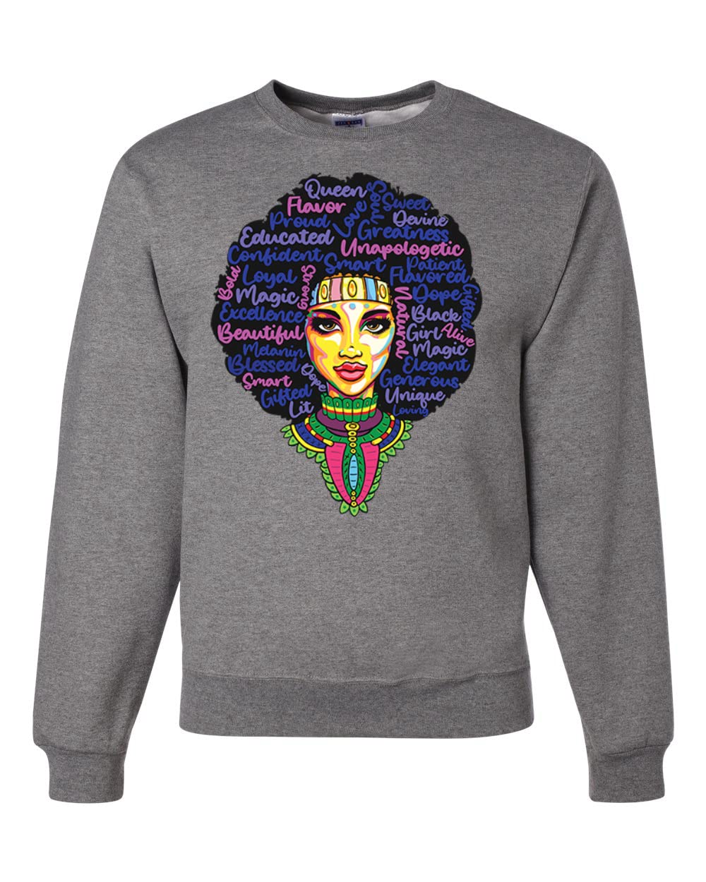 Wild Bobby Queen Bee Strong Black Woman Black Pride Unisex Crewneck Graphic Sweatshirt | Afrocentric Streetwear for Women & Men | Perfect for Casual Wear, Black History Month, and Empowerment Events
