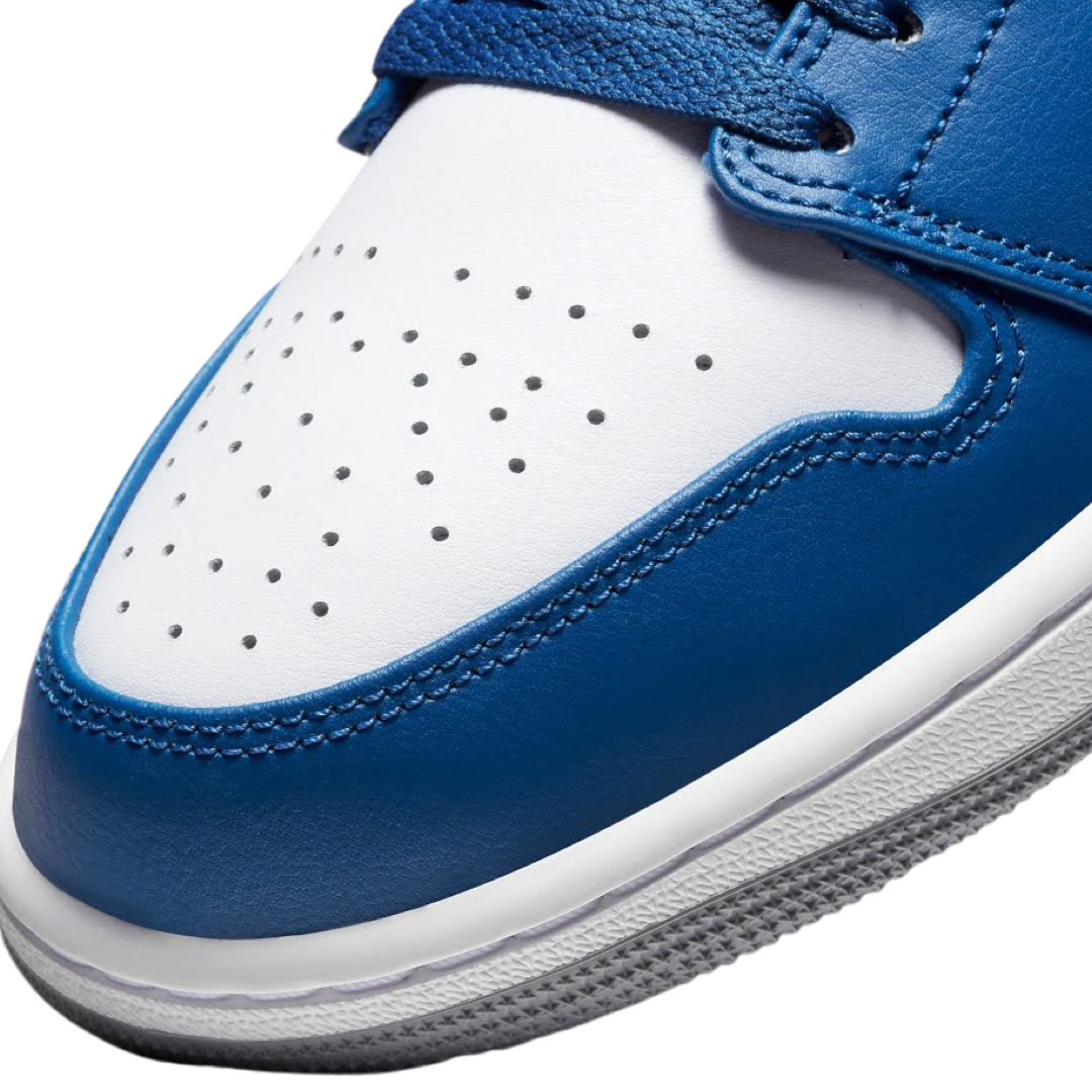 Air Jordan 1 Low Sneakers - True Blue, Cement Grey & White Colorway - Men's Basketball Shoes for Casual Wear & Street Style