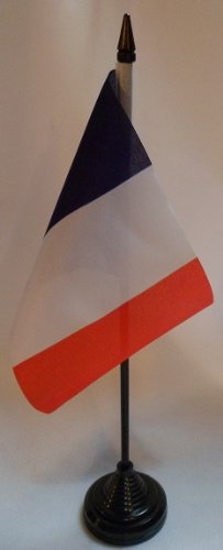 France Country Desk Table Top Flag - Mini French Flag for Office, Home Decor, School, Events & Party Supplies - Perfect for International Day, World Cup, Euro & Travel Souvenirs