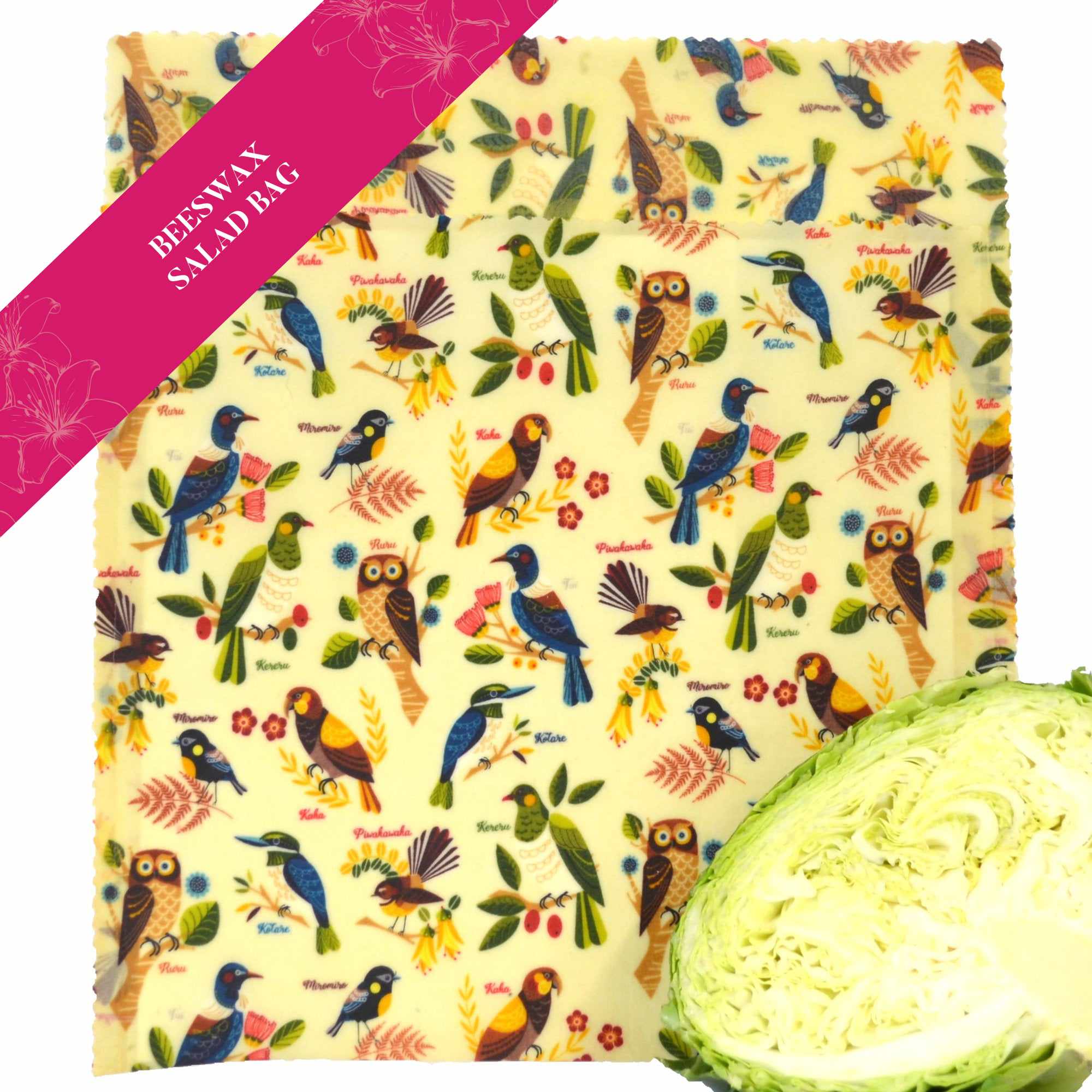 Morepork and Friends Beeswax Wrap Core Collection - Eco-Friendly Food Storage for Lunches, Snacks & Leftovers