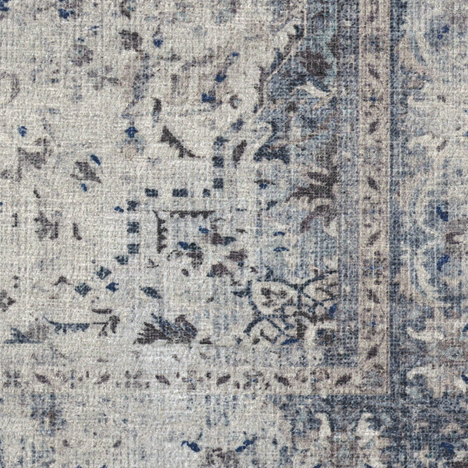 Ruggable Washable 2x3 Area Rug - Sarrah Blue Quartz | Premium Non-Slip Rug for Living Room, Bedroom, Kitchen, Office & Classroom | Perfect for High-Traffic Areas & Pet-Friendly Homes