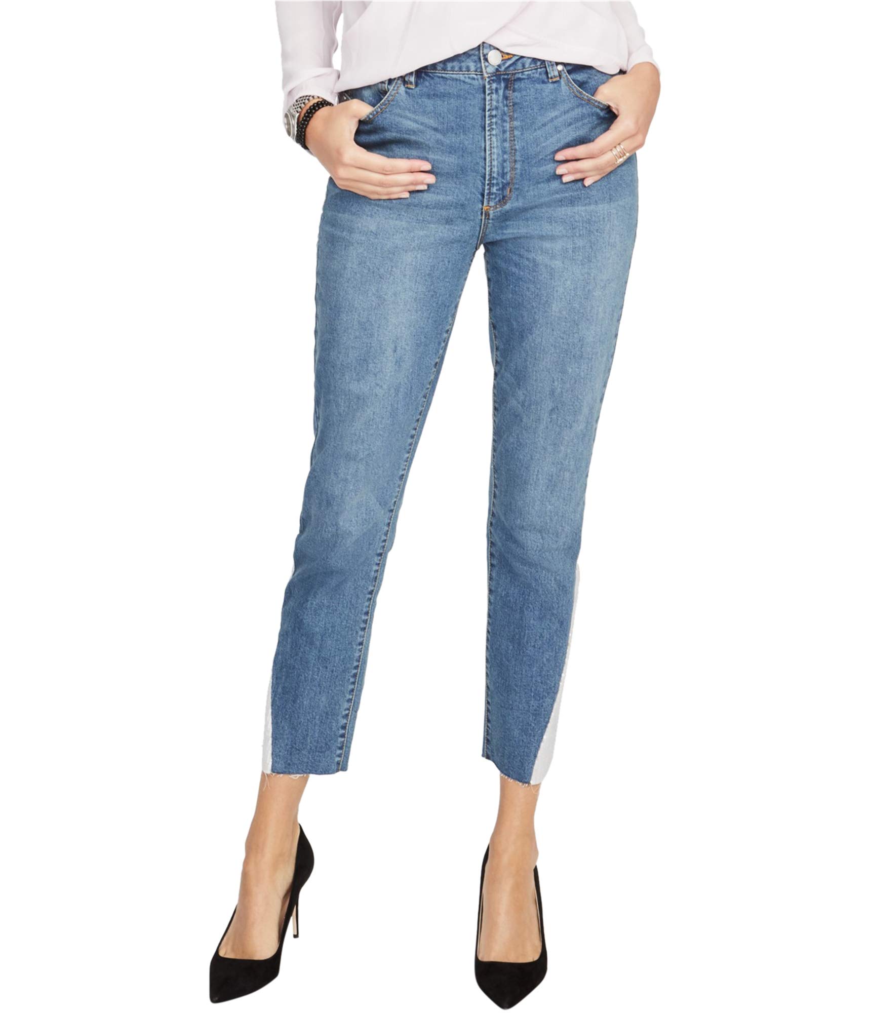 Rachel Roy Women's Embellished Cropped Jeans - Stylish Distressed Denim Pants for Casual Outfits & Night Out