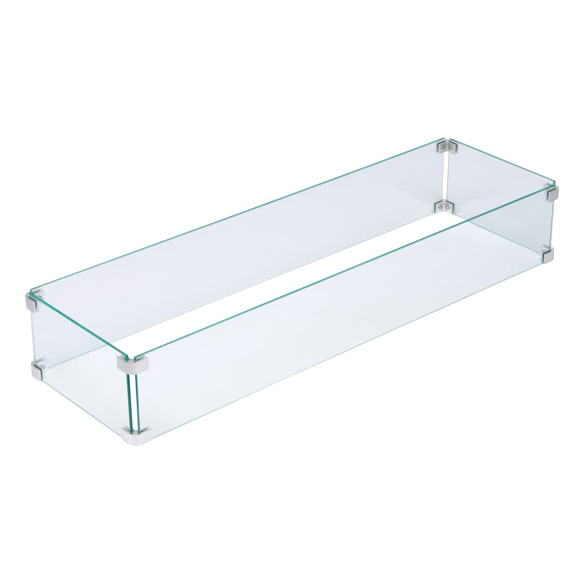 Shine Company 6013 Clear Rectangular Glass Wind Guard for Candle Holders - Perfect for Dining Tables, Fireplace Mantels & Outdoor Patio Decor