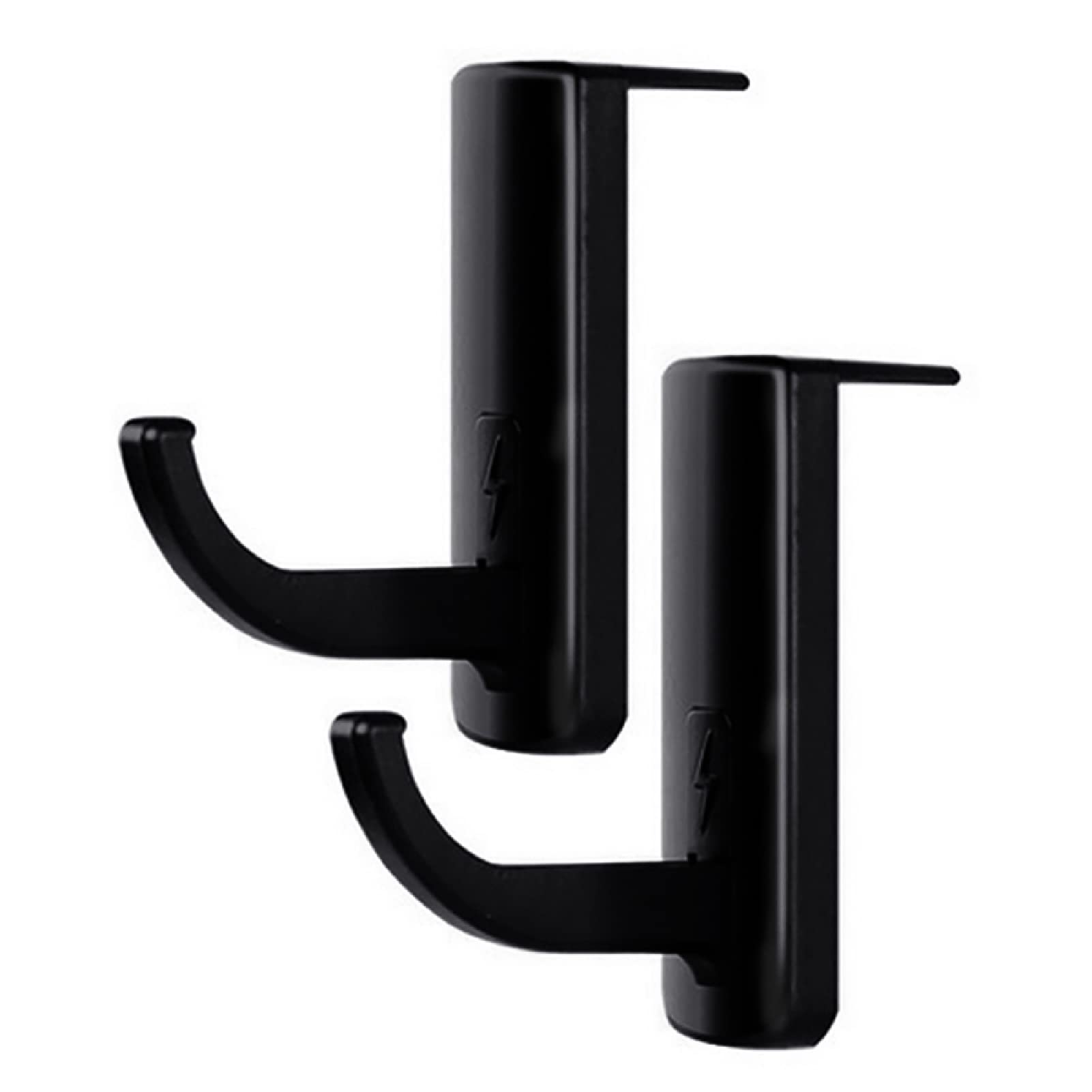 SANWOOD 2-Pack Headphone Stand Holder - Durable Plastic Headset Stand with Non-Slip Base for Gaming Headphones, Headsets & Earphones - Perfect for Office, Home Desk & Gaming Setup (Black)