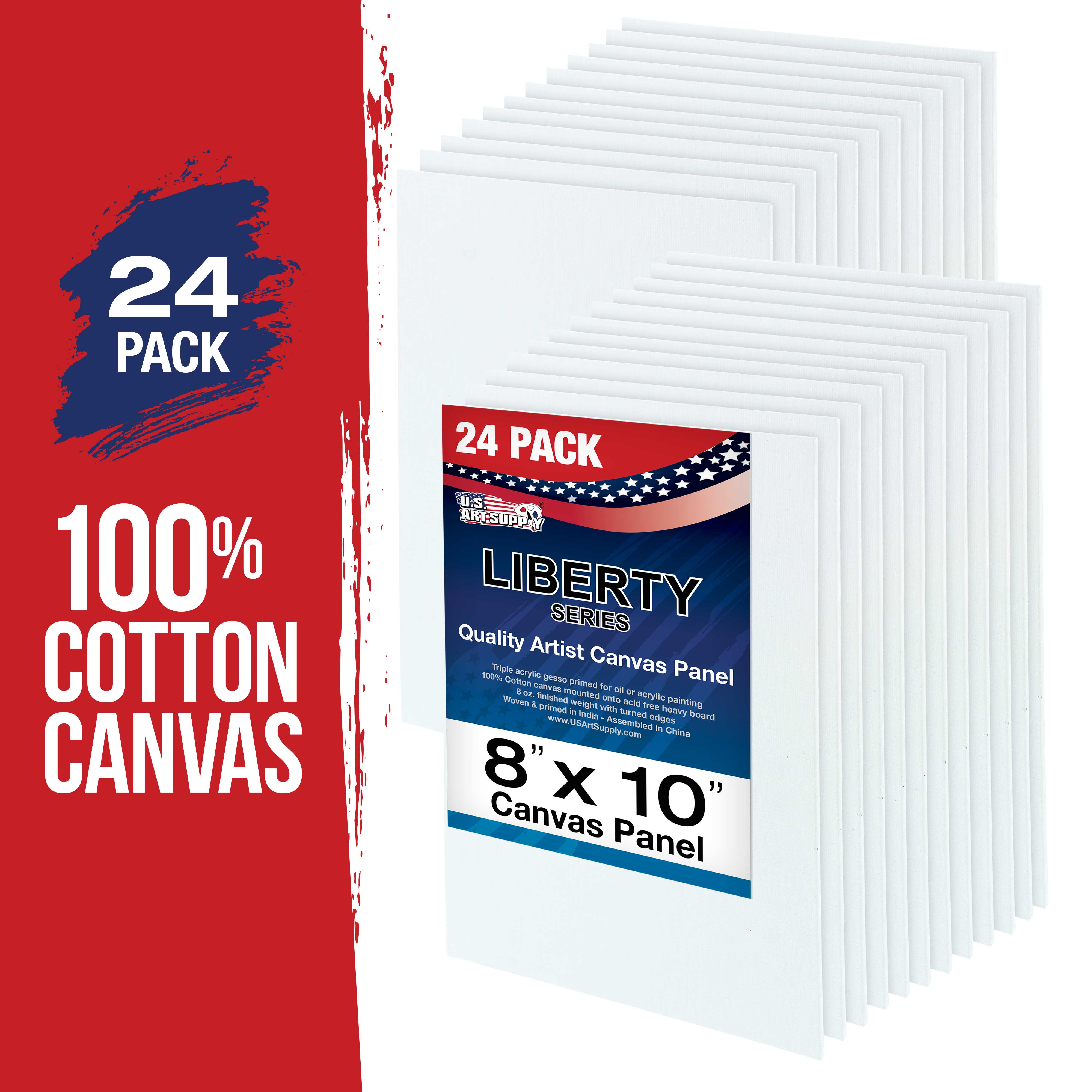 8x10 Inch Professional Artist-Grade Acid-Free Canvas Panel Boards - 24 Pack for Oil, Acrylic & Watercolor Painting - Perfect for Studio, Classroom & DIY Art Projects
