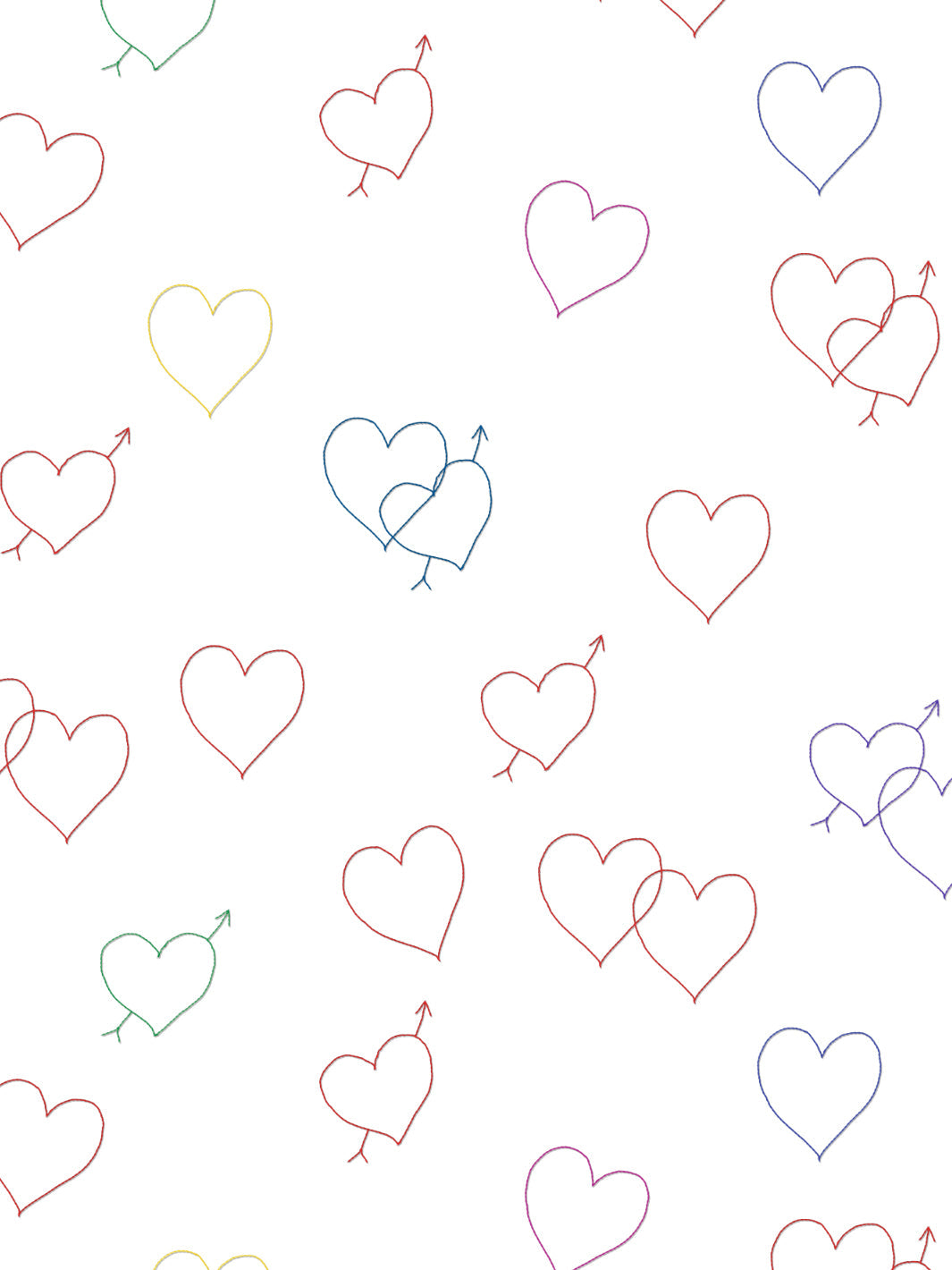 Lingua Franca White Embroidered Hearts Wallpaper - Elegant Floral Peel and Stick Wallpaper for Bedroom, Nursery & Home Decor