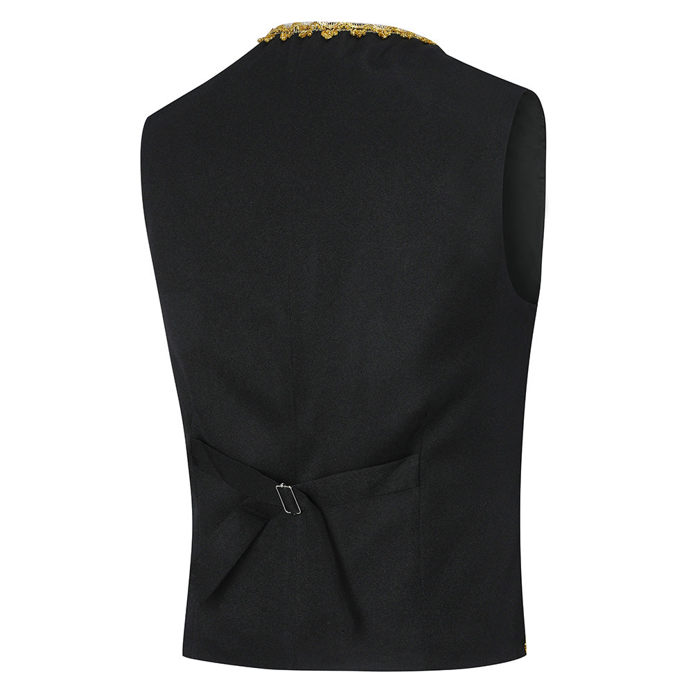 3 Piece Men's Royal Style Tuxedo Suit - Black Formal Wedding Suit for Groom, Prom, Evening Gala & Special Occasions