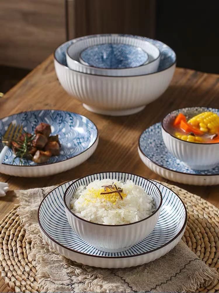 TuYines 4.75 Inch Porcelain Cereal Bowls Set - Microwave & Dishwasher Safe Ceramic Rice, Soup, Dessert Bowls for Ice Cream, Breakfast, Noodles | Perfect for Family Dining, Restaurant Use & Party Serving