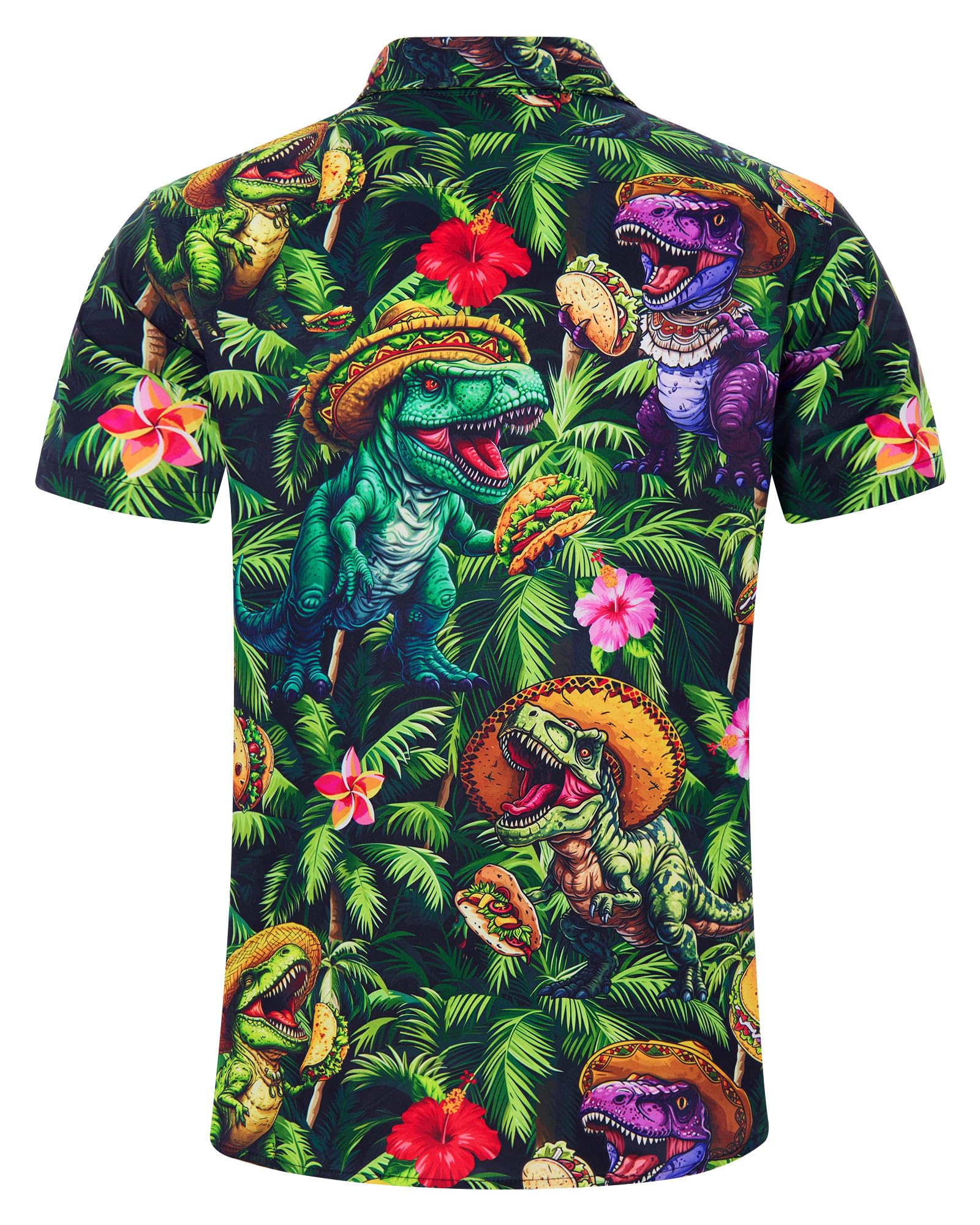 ALISISTER Men's Hawaiian Shirt - Funny Novelty Button Down Short Sleeve Shirt for Summer Vacation & Beach Party | Tropical Floral Print Casual Shirt for Holiday, Luau, BBQ and Outdoor Activities