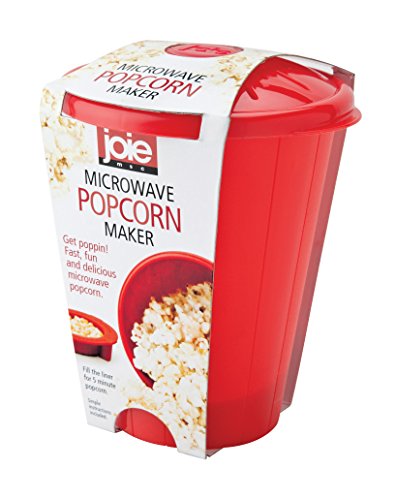 Joie Silicone Microwave Popcorn Popper - 4 Cup Capacity, BPA-Free & Dishwasher Safe (Red) - Perfect for Movie Nights, Snack Time & Family Gatherings