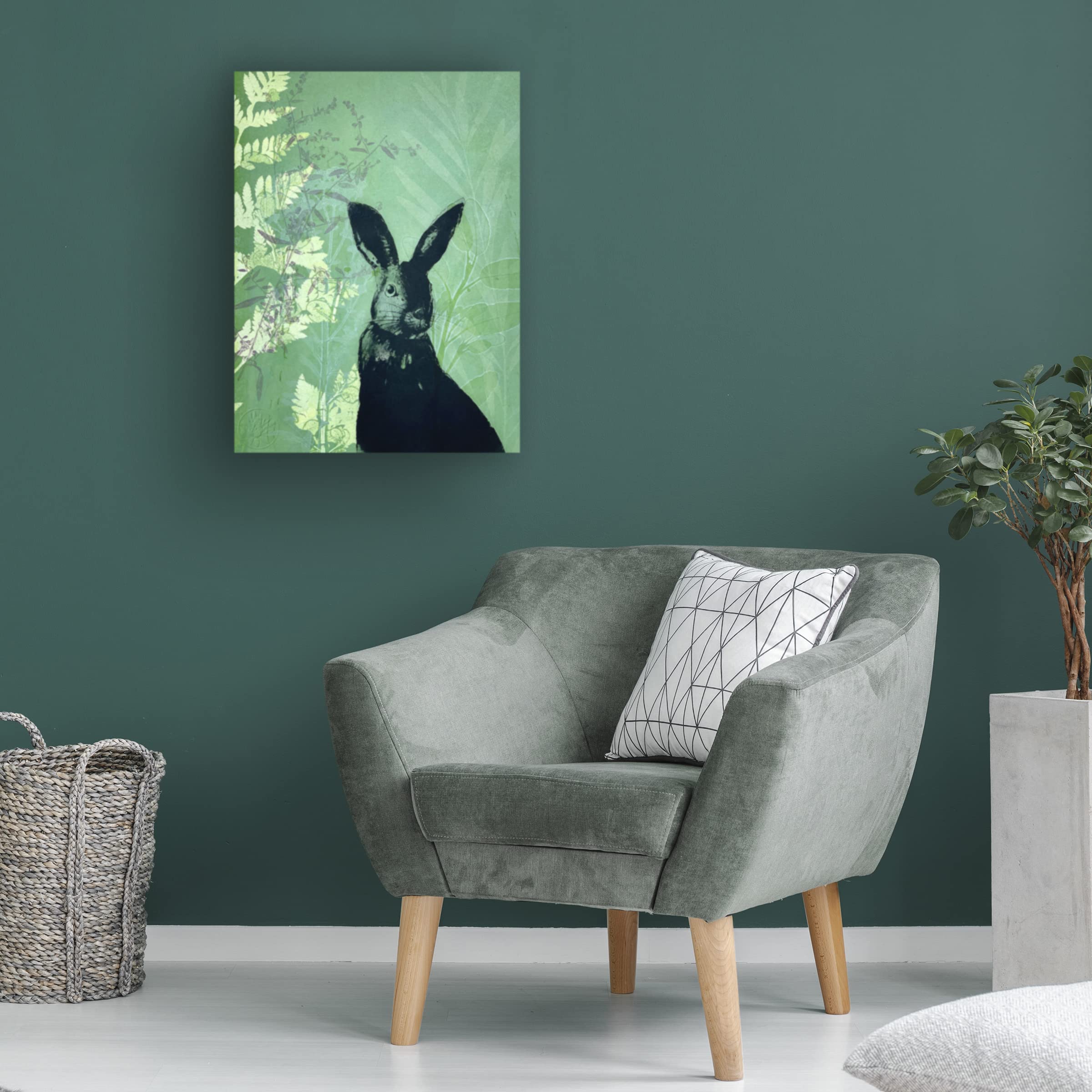 Trademark Fine Art 'Cheeky Rabbit' Canvas Wall Art by Trudy Rice - Perfect for Nursery, Kids Room Decor & Whimsical Home Decor