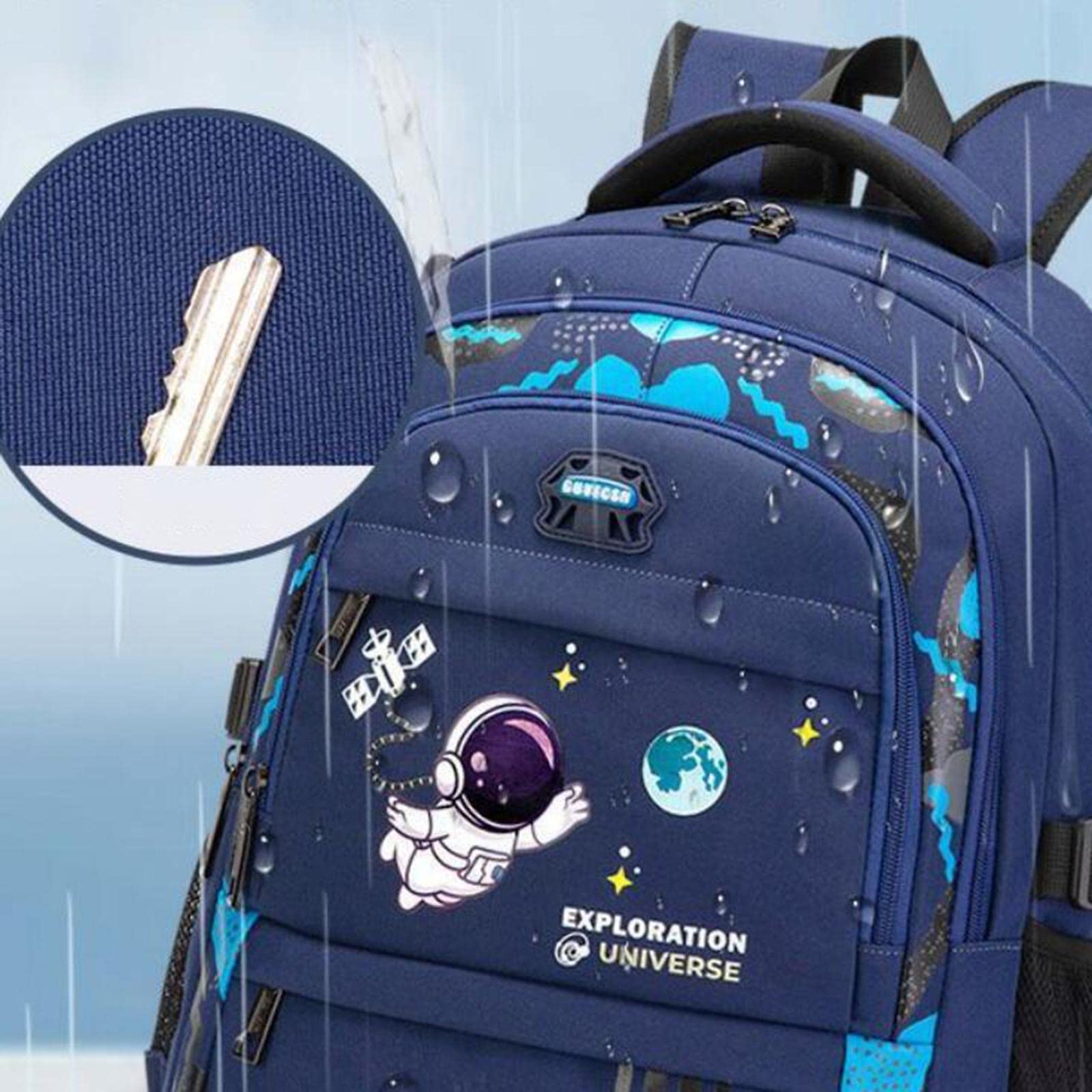 Enakshi Astronaut Kids Backpack - Adjustable Shoulder Straps for Hiking, Large Capacity Blue School Bag | Perfect for Boys & Girls Outdoor Adventures, School & Travel