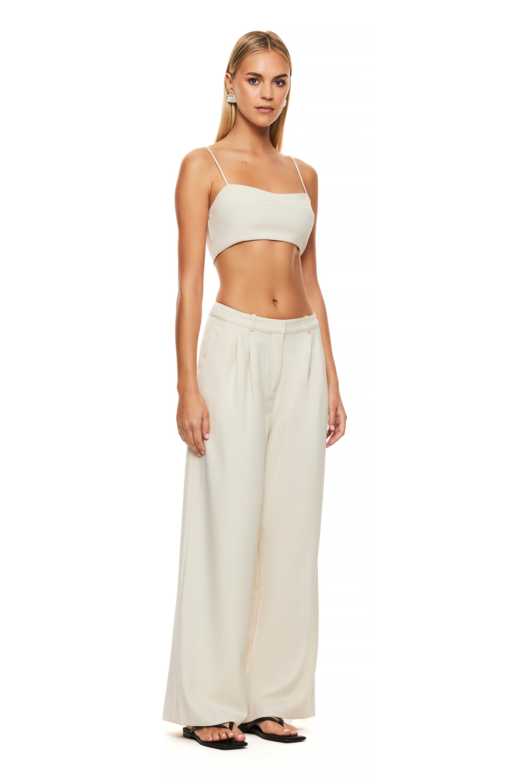 The Isla Oyster Pant - Women's High-Waisted Wide Leg Trousers for Work, Office & Casual Wear | Comfortable Stretch Fabric for All-Day Wear