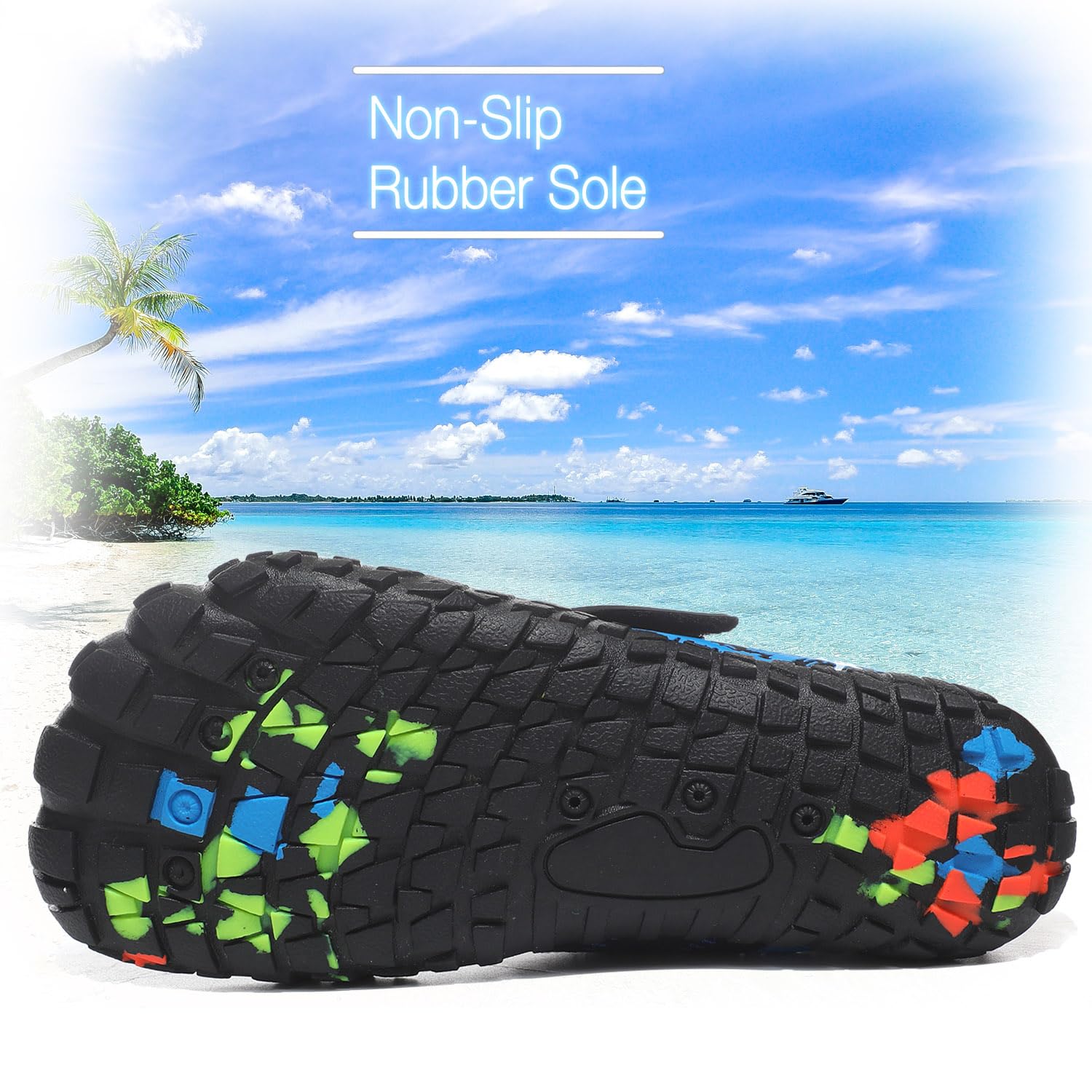 **Kids Water Shoes for Boys & Girls - Lightweight Quick-Dry Aqua Socks, Barefoot Beach Sneakers for Swimming, Pool, Hiking & Walking - Slip-On Sandals (Toddler/Big Kid)** - Perfect for Beach Vacations, Pool Parties & Outdoor Adventures