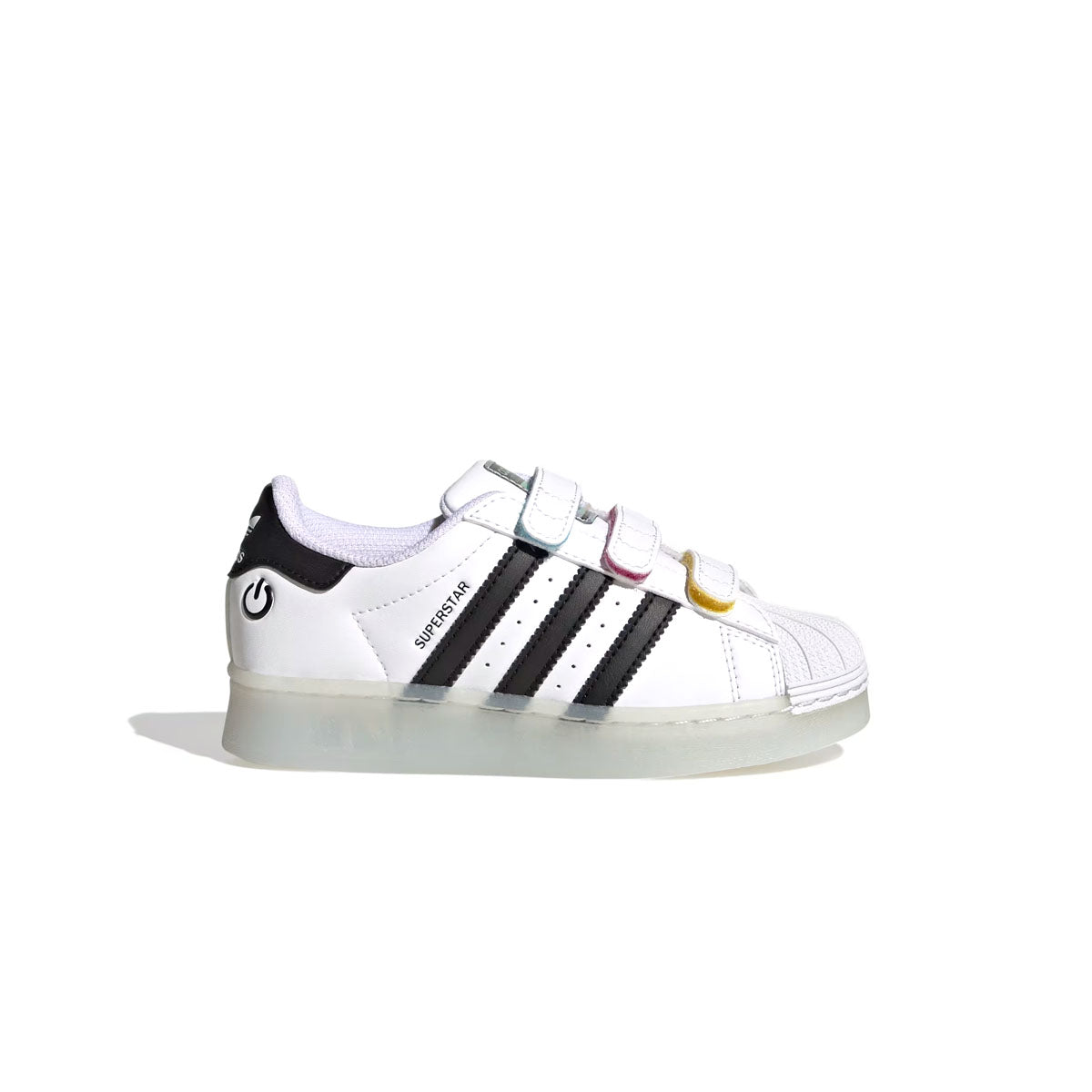 Kids Superstar 360 LED Light Up Sneakers - Cloud White Core Black | Glow in The Dark Shoes for Boys & Girls | Perfect for Parties, Night Running & Outdoor Activities