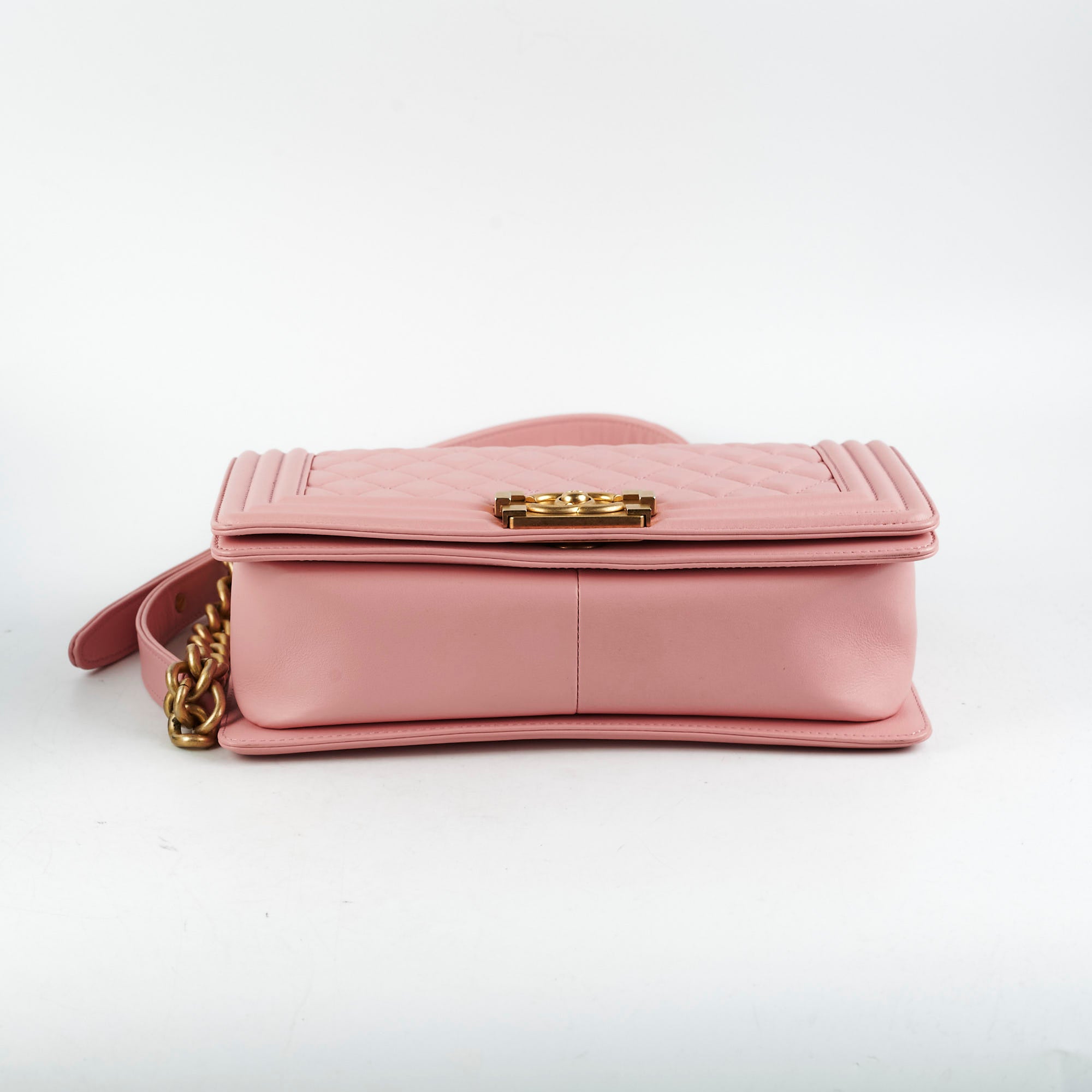 Chanel Old Medium Boy Bag in Pink Lambskin Leather - Luxury Crossbody Bag for Women, Perfect for Date Night & Special Occasions