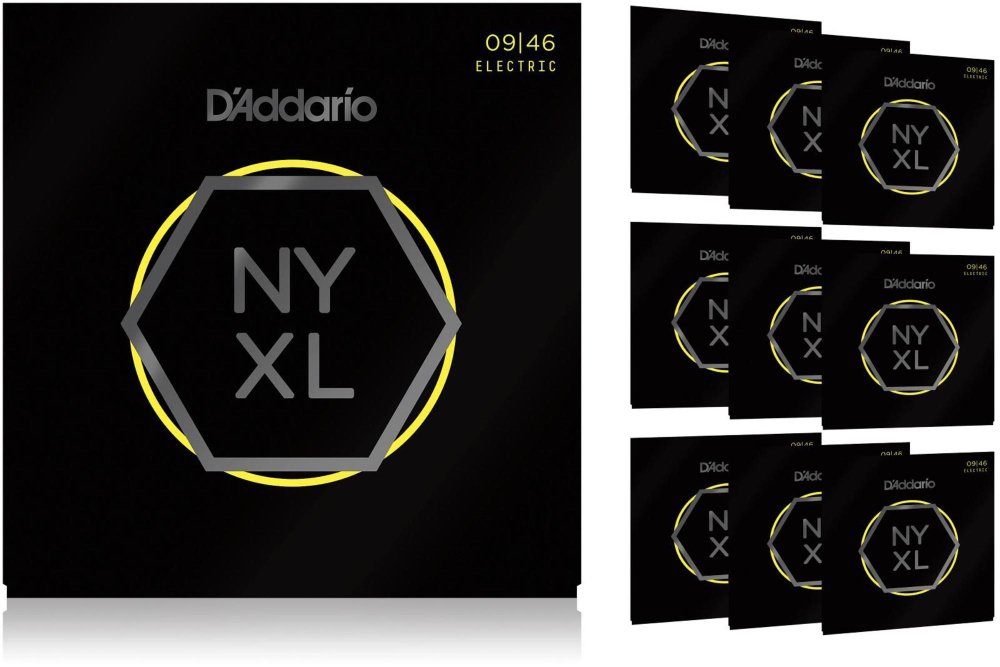 D'Addario NYXL0946 Super Light Top/Regular Bottom Electric Guitar Strings 10-Pack | Bright Tone & Long-Lasting Durability | Perfect for Rock, Blues & Studio Recording