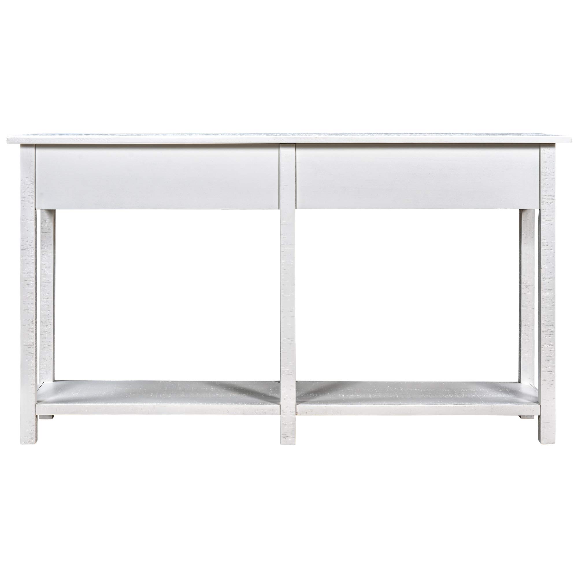 Rustic Brushed Texture Console Table with Drawer & Bottom Shelf - Sofa Table, Entryway Table for Living Room, Hallway, Dining Room (Ivory White) | Perfect for Home Decor, Small Space Storage & Entryway Organization