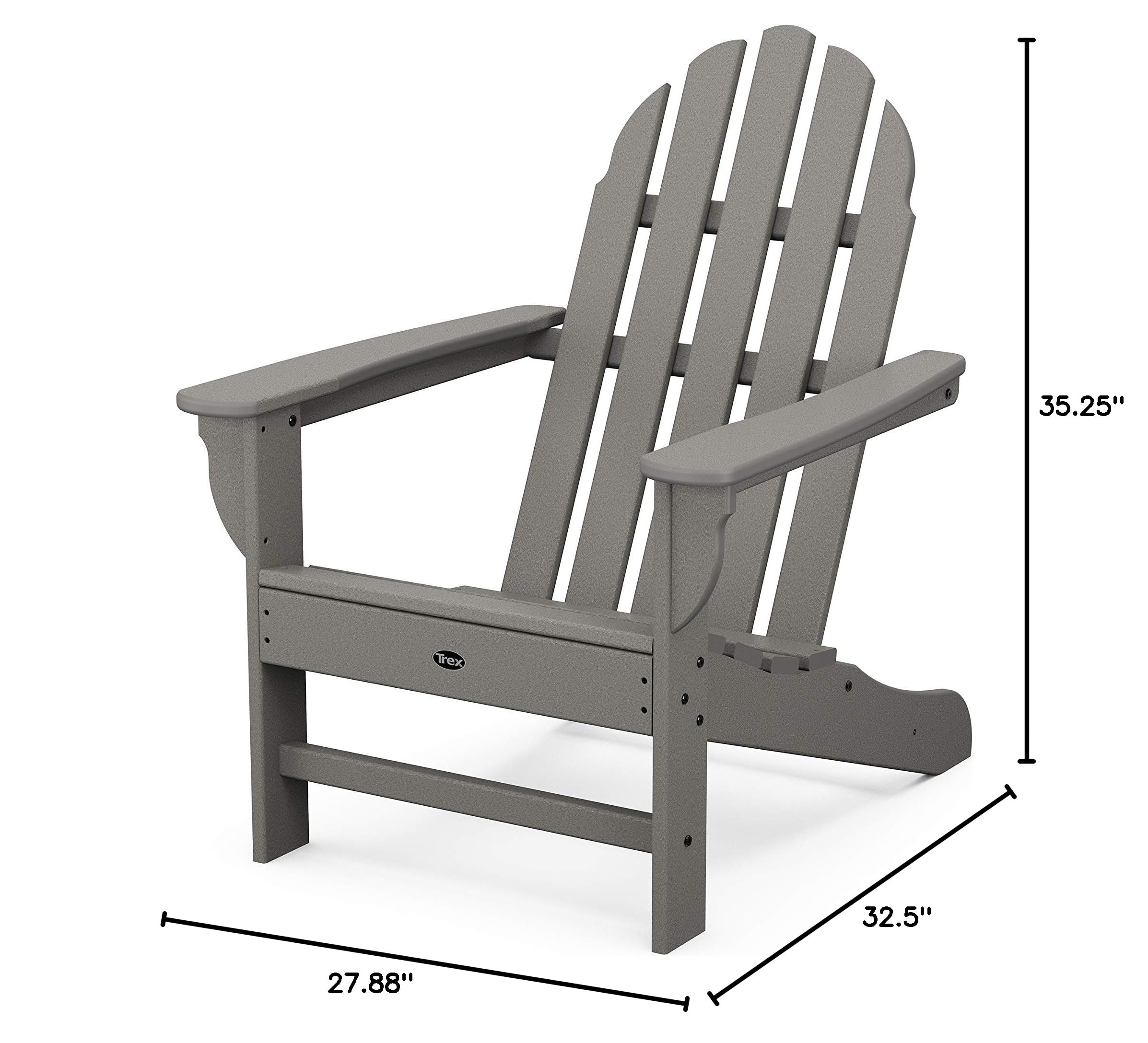Premium Trex Outdoor Furniture Cape Cod Adirondack Chair - All-Weather Resin Patio Lounge Chair for Garden, Poolside & Backyard Relaxation