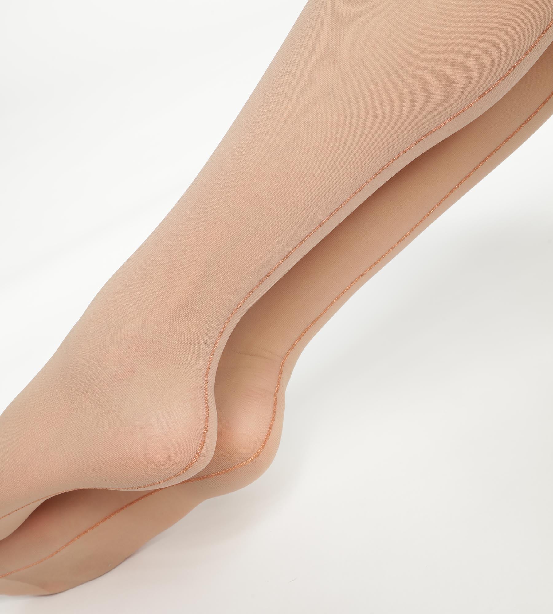 Transparent Beige Pantyhose with Copper Trim - Dim Style - Perfect for Office Wear, Evening Events & Special Occasions