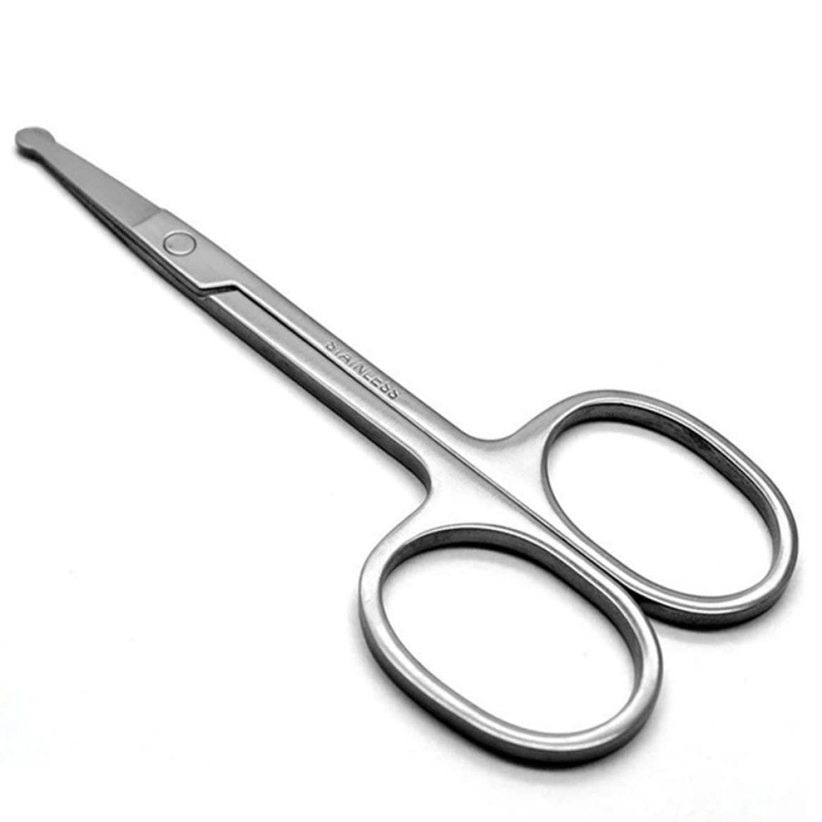 Professional Stainless Steel Facial Hair Scissors - Safe Round Tip for Eyebrows, Eyelashes, Nose & Ear Hair Trimming | Mustache & Beard Grooming Tool | Perfect for Salon, Home & Travel Use