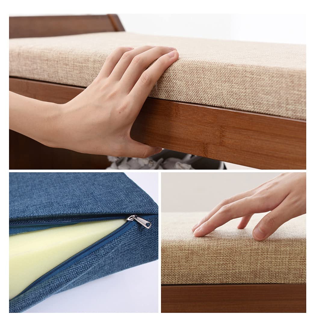 Comfortable Indoor Outdoor Bench Cushion - Soft Cotton Patio Chair Cushion for Garden Furniture, Chaise Lounge - Water Resistant, Durable (Brown, 120x30x5cm) - Perfect for Backyard, Deck, Poolside & Sunbathing