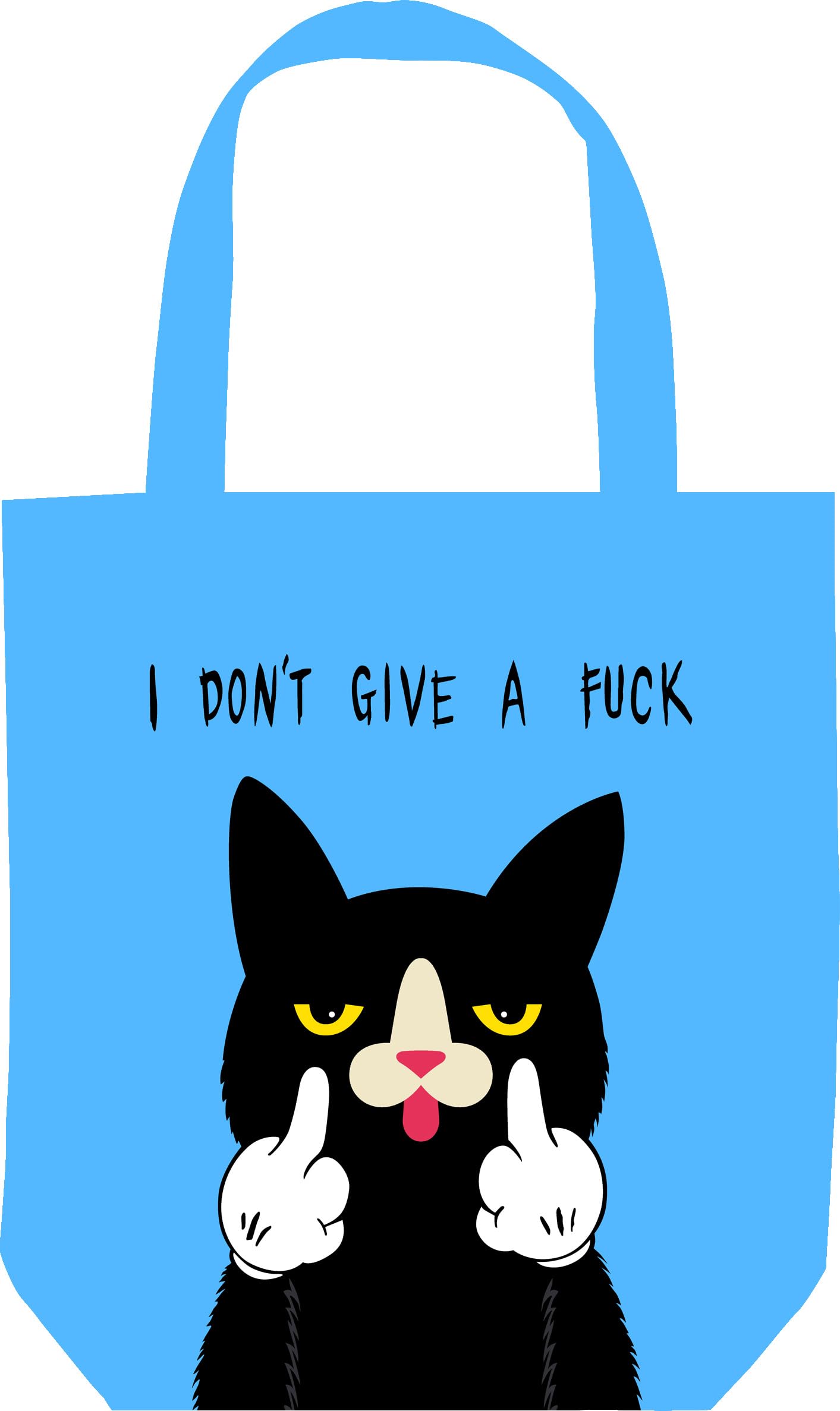 Funny Cat Tote Bag for Women - Cute Kitty Gift for Cat Lovers & Cat Moms - Large Blue Book Tote - Perfect Birthday Gift & Everyday Use for Work, Shopping & Beach