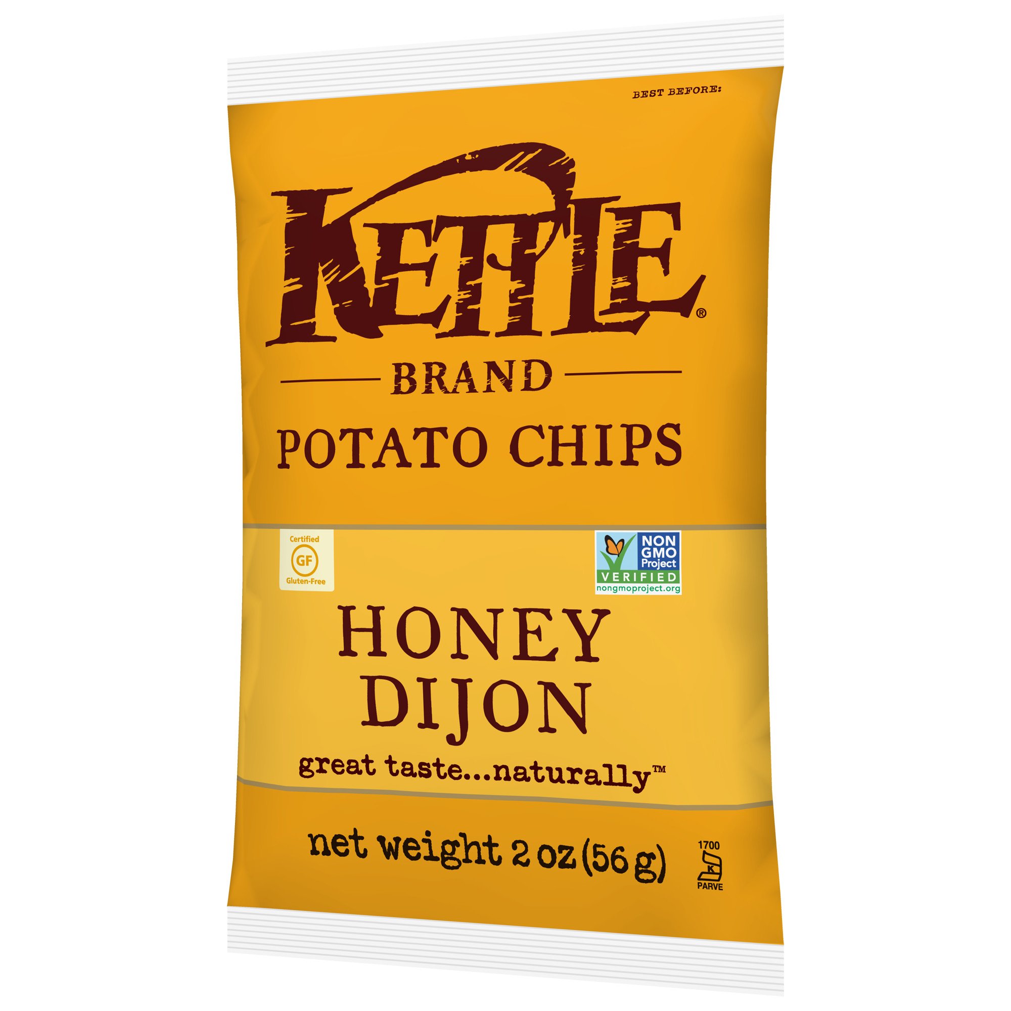 Kettle Brand Honey Dijon Potato Chips - 2 Ounce Bags (Pack of 24) | Crunchy Snacks for Parties, Picnics & Lunchboxes | Gluten-Free & Non-GMO Snack Food