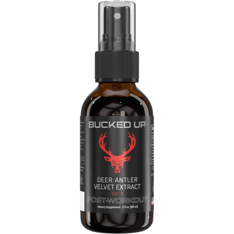Bucked Up Deer Antler Velvet Extract Spray - Natural Energy & Recovery Supplement for Athletes & Fitness Enthusiasts - Pre Workout & Post Workout Performance Booster