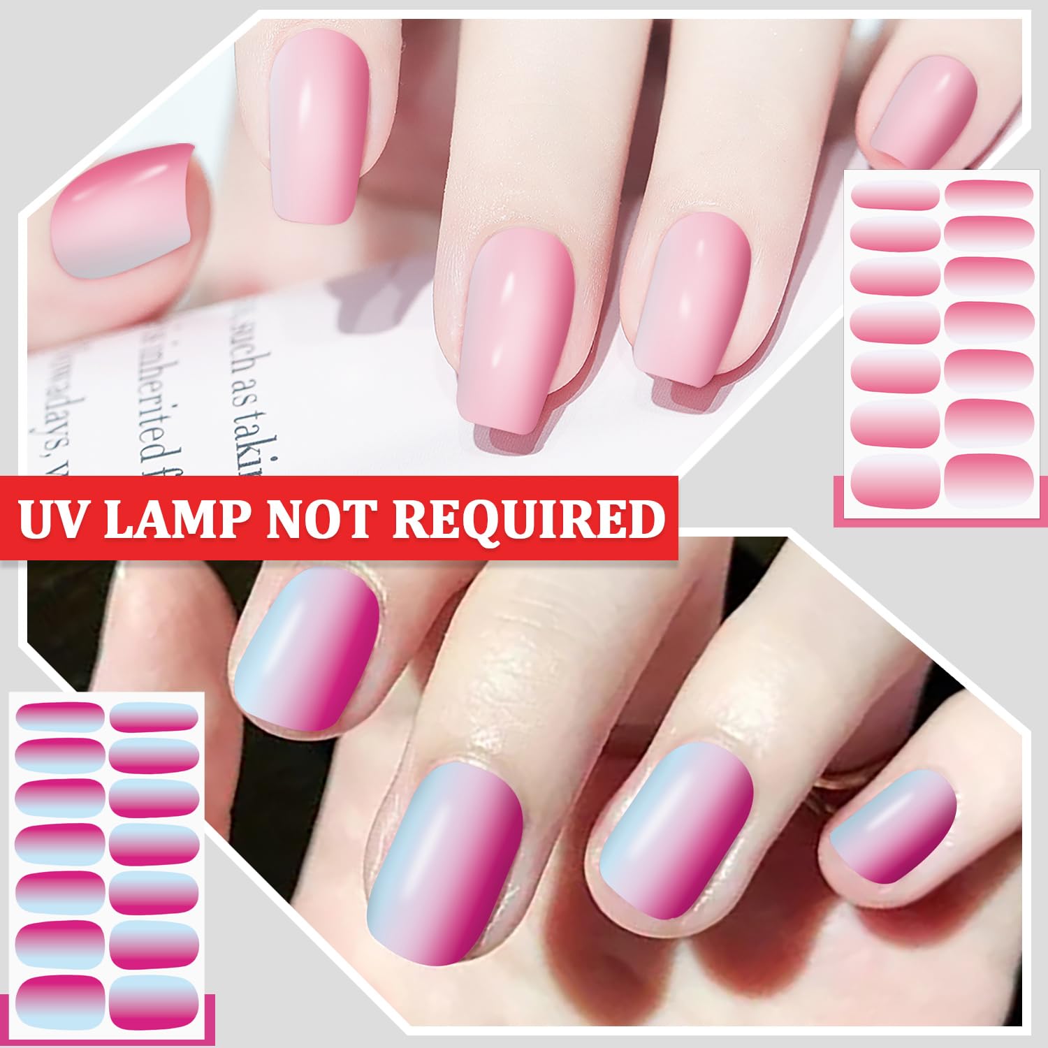 SILPECWEE 16 Sheets Fluorescent Nail Wraps for Women - Self-Adhesive Nail Polish Stickers, Gel Nail Strips, Manicure Stickers with Nail File - Perfect for Home Manicure, Parties & Special Occasions