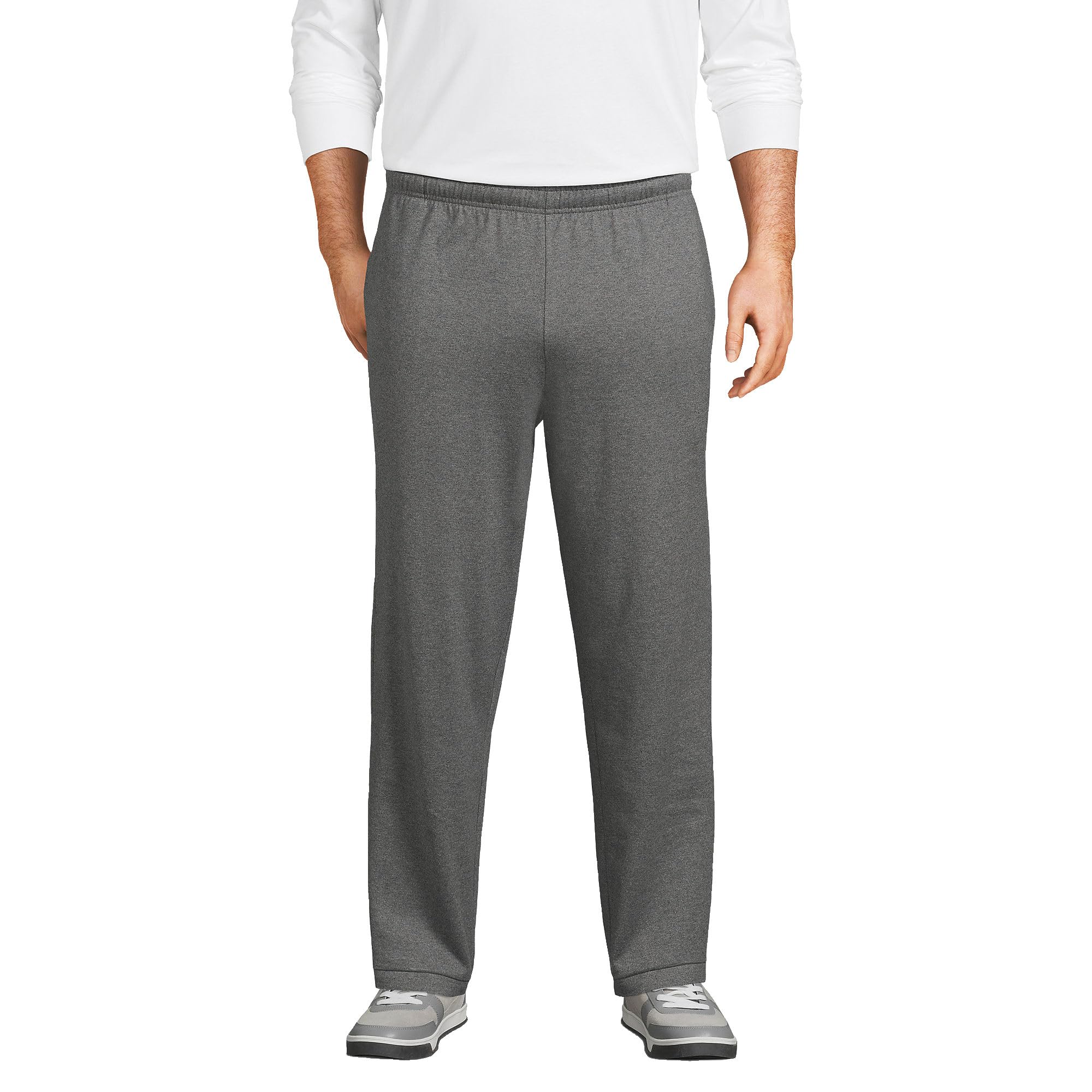 Lands' End Men's Jersey Knit Sweatpants - Comfortable Casual Lounge Pants for Relaxing at Home, Running Errands & Travel | Soft Stretchy Fabric with Elastic Waistband