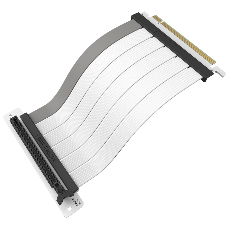 Cooler Master MCA U002R WPCI40 200mm PCIe 4.0 Riser Cable - White V2 - High-Speed Extension for GPU & PC Components - Perfect for Gaming Rigs & Custom PC Builds