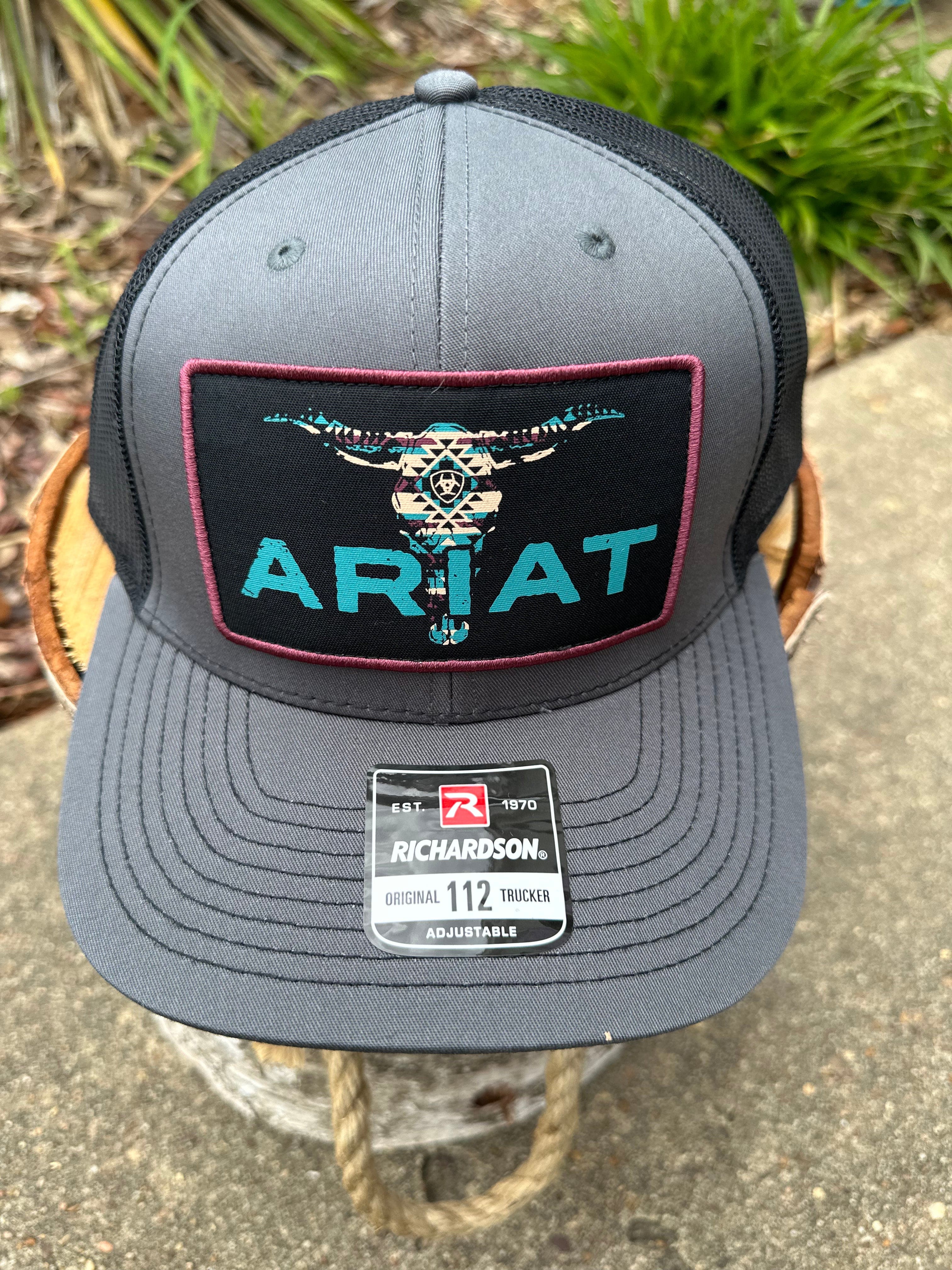 Ariat Men's Bull Skull Baseball Cap - Western Style Adjustable Hat for Cowboy, Rancher & Outdoor Enthusiasts - Perfect for Rodeo, Ranch Work & Casual Wear