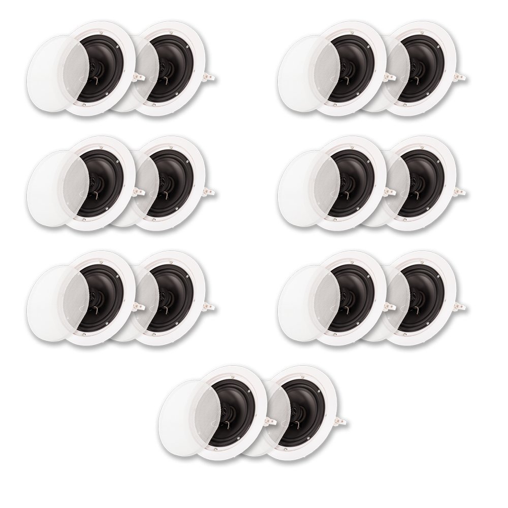 Acoustic Audio HTI6c Flush Mount In-Ceiling Speakers - 6.5