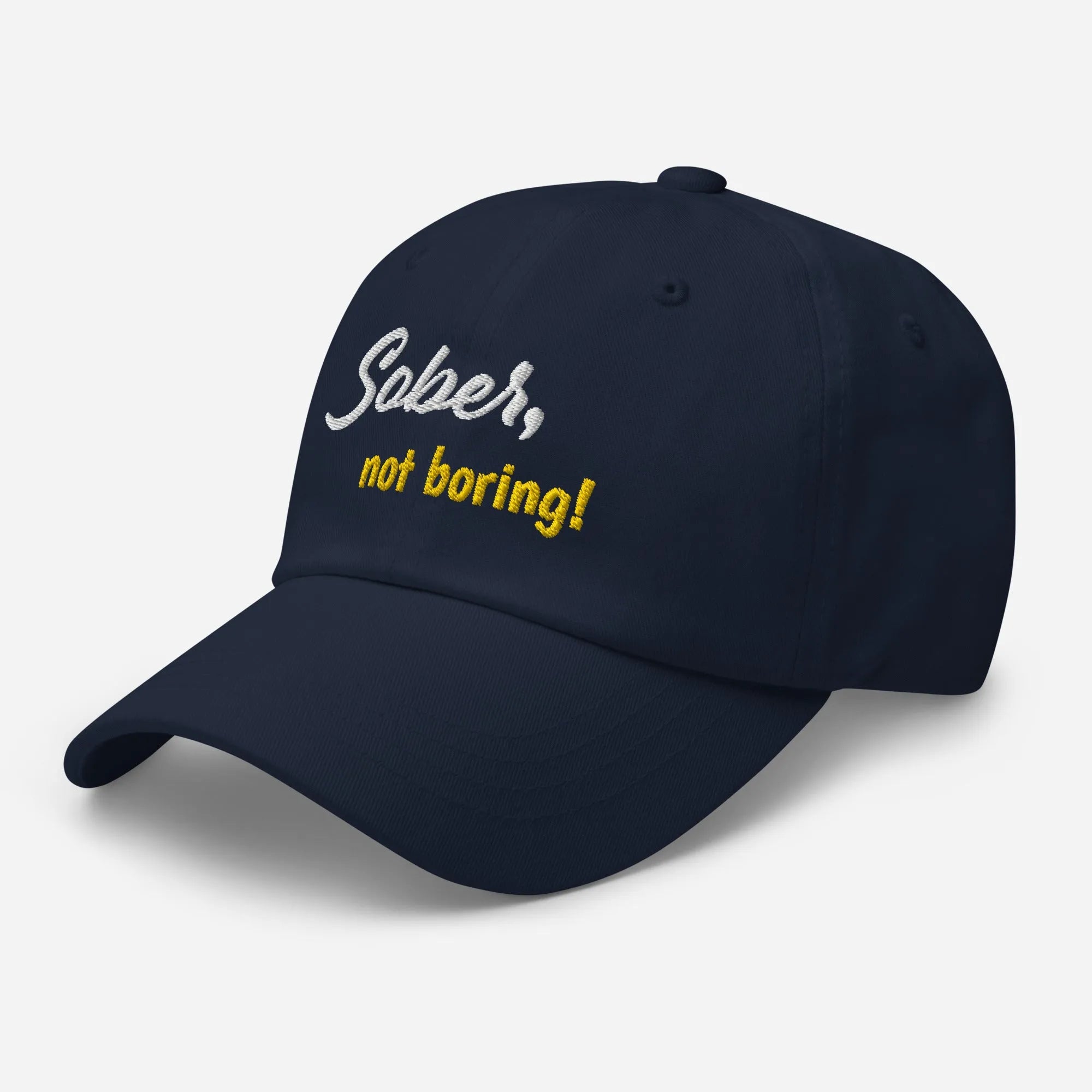 Sober Not Boring Embroidered Dad Hat - Stylish Unisex Baseball Cap for Men & Women - Perfect for Outdoor Activities, Sports, and Casual Wear