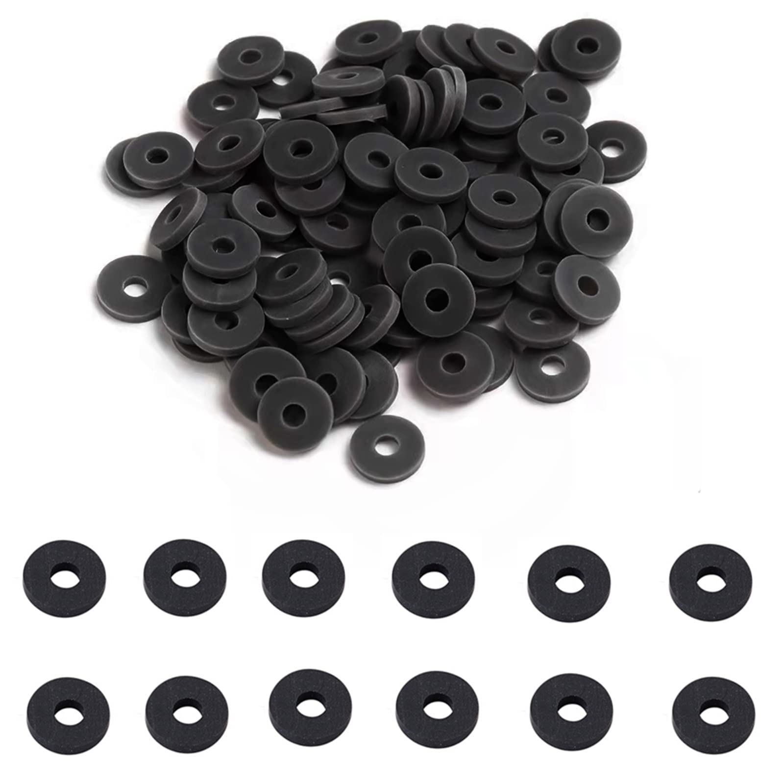 3000pcs 6mm Black Heishi Beads - Polymer Clay Flat Round Spacer Beads for Jewelry Making, DIY Bracelets, Necklaces, Earrings - Handmade Craft Supplies for Beading & Accessories (Perfect for Boho, Friendship & Fashion Jewelry Projects)