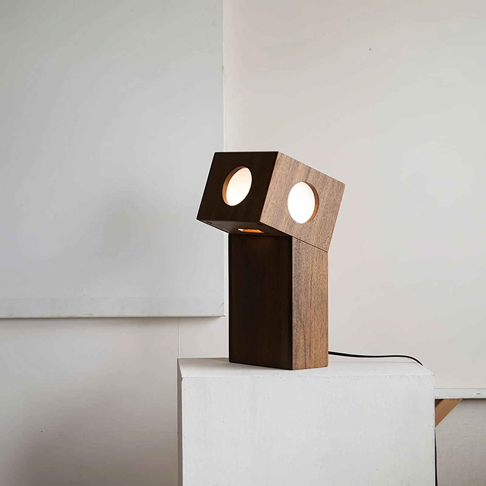 Modern Wooden Table Lamp - Handcrafted Timber Desk Light for Bedroom, Living Room & Office - Warm Ambient Lighting for Reading & Relaxation