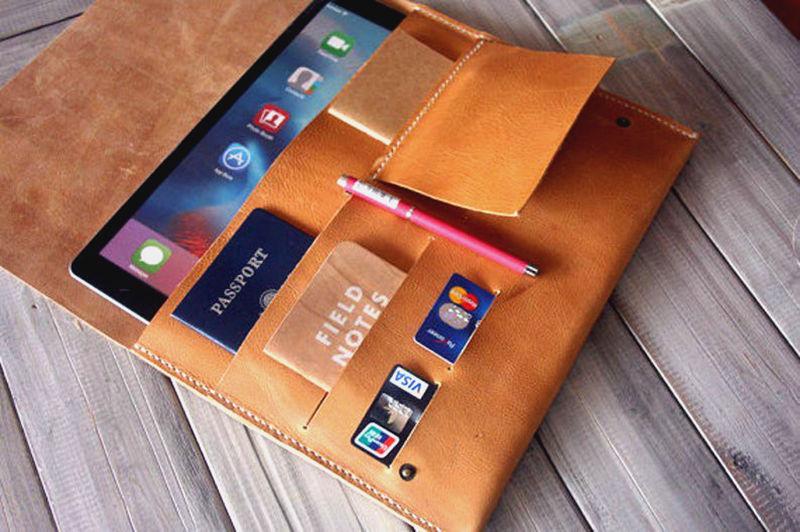 Premium Handmade Leather Laptop Sleeve for Surface Pro/Book - Durable Protective Case for Work, Travel & School | 13-15 Inch Device Protection